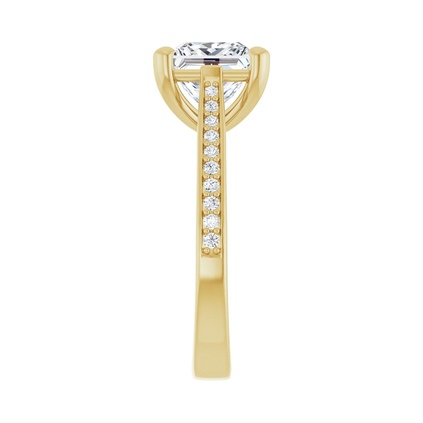 Square Engagement Ring | Metal Type=14K Yellow Gold | Center Stone Size=2.5 CT | Image 4