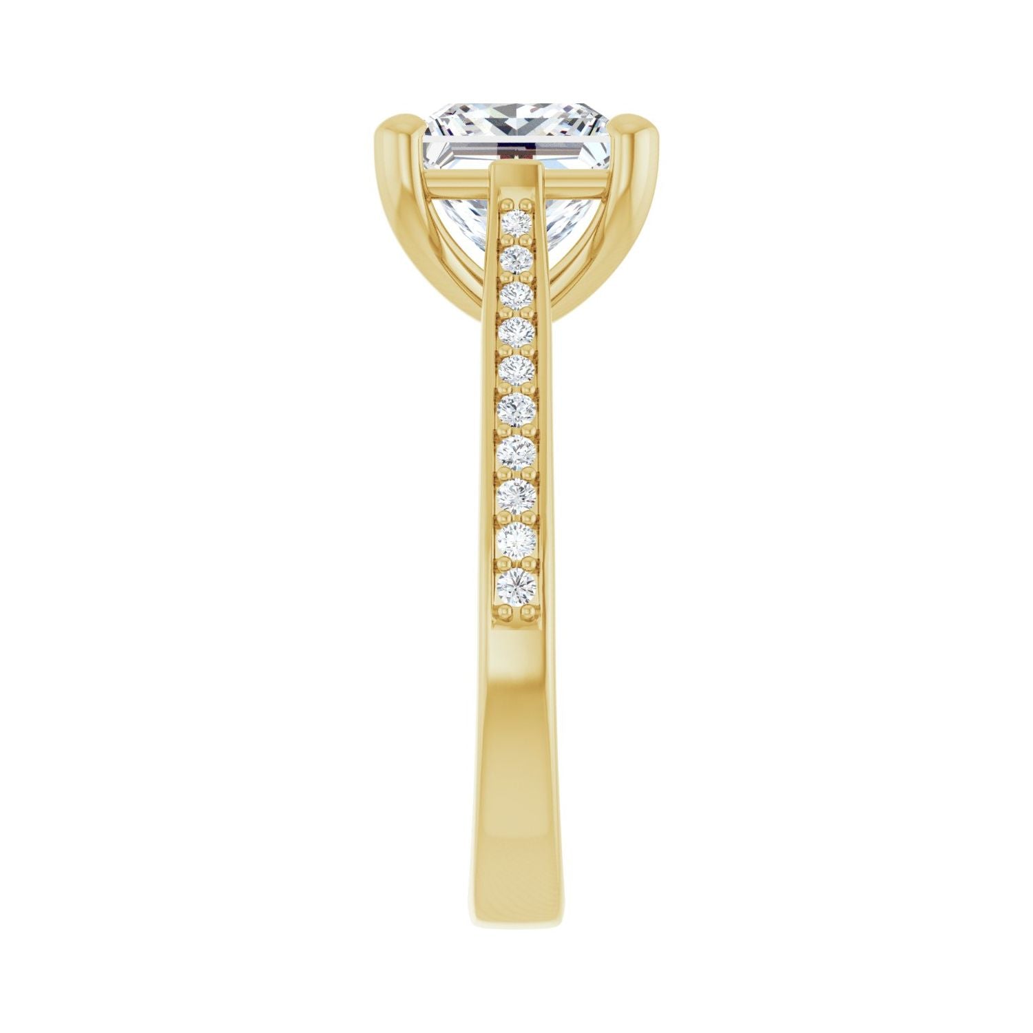 Square Engagement Ring | Metal Type=14K Yellow Gold | Center Stone Size=2.5 CT | Image 4
