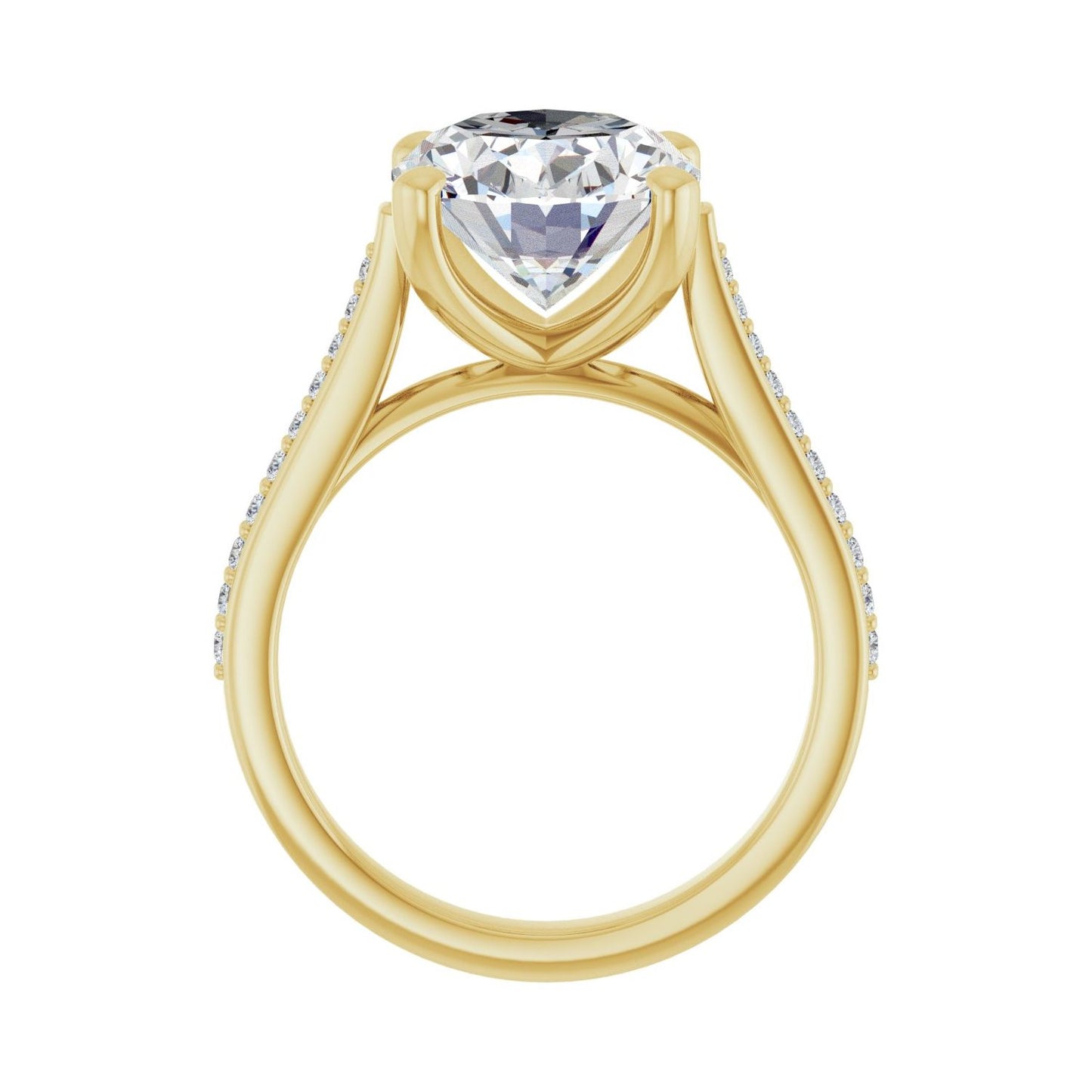Oval Engagement Ring | Metal Type=14K Yellow Gold | Center Stone Size=3 CT | Image 2