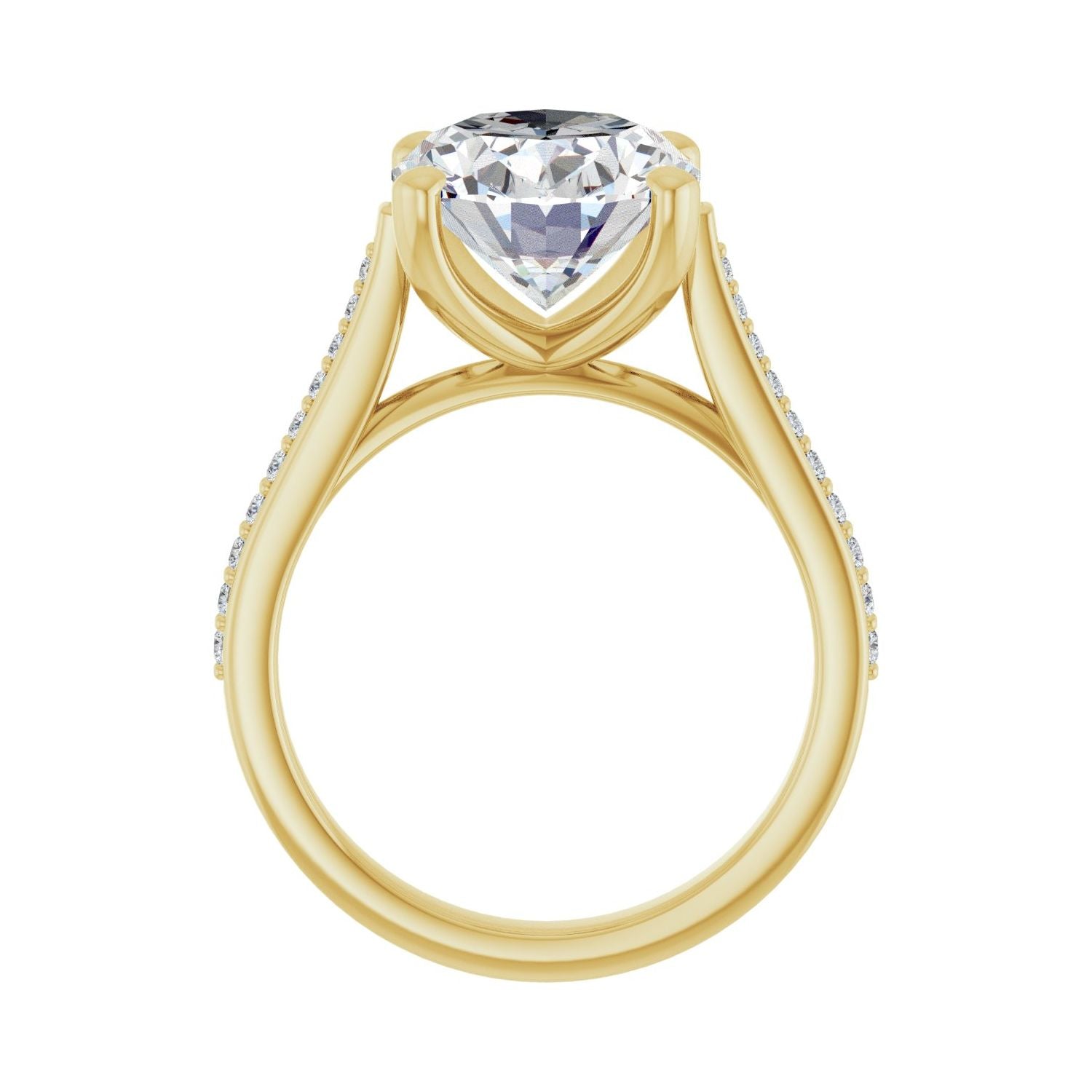 Oval Engagement Ring | Metal Type=14K Yellow Gold | Center Stone Size=3 CT | Image 2