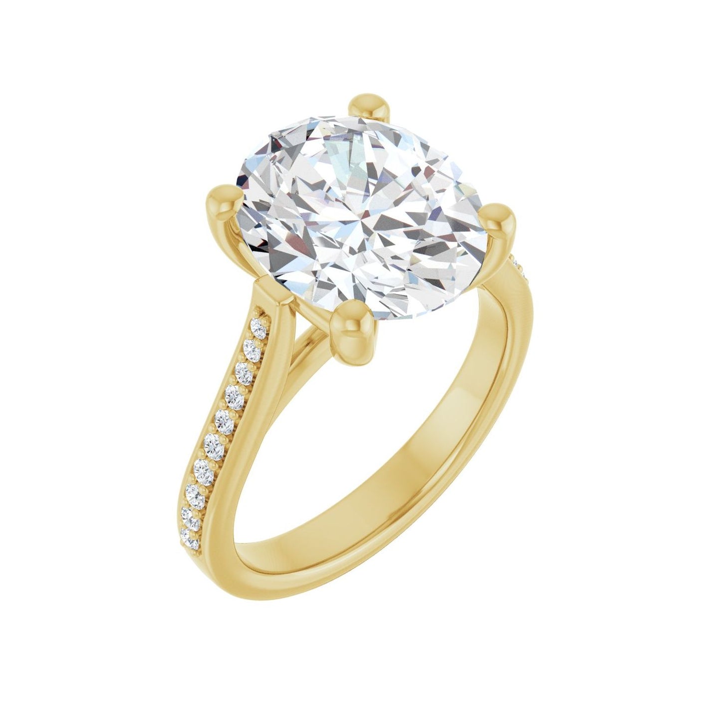 Oval Engagement Ring | Metal Type=14K Yellow Gold | Center Stone Size=3 CT | Image 1