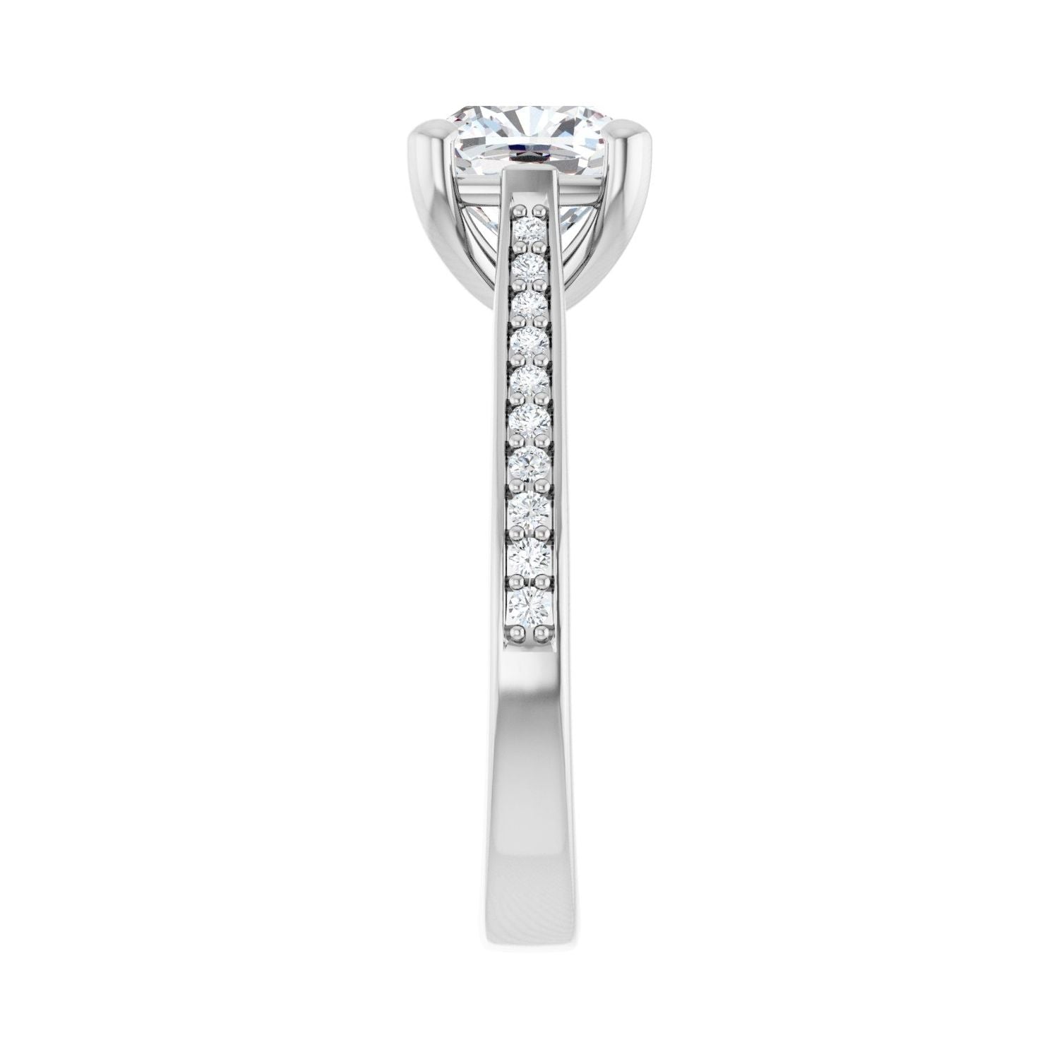 Cushion Engagement Ring | Metal Type=14K White Gold | Center Stone Size=2 CT | Image 4