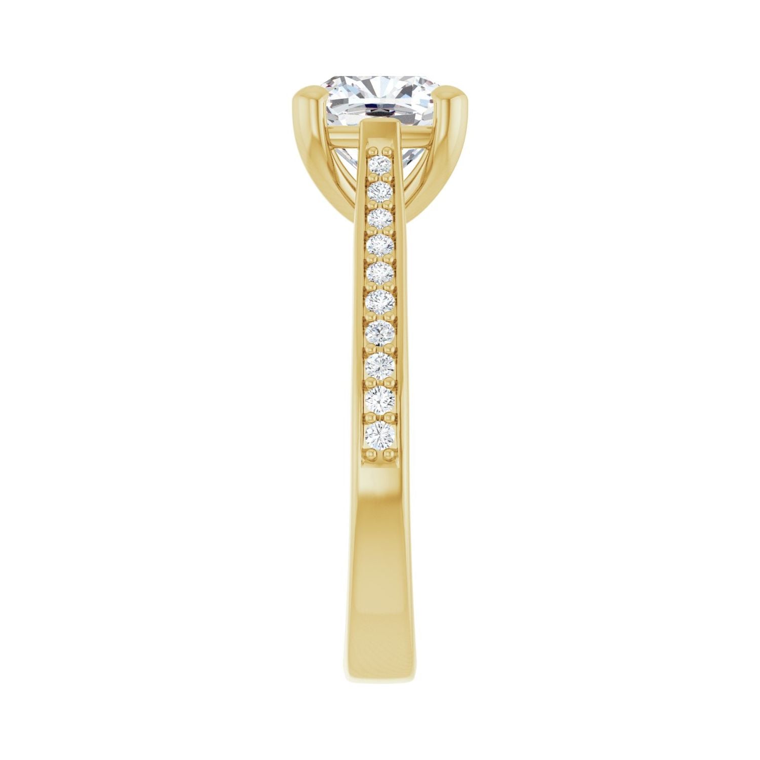 Cushion Engagement Ring | Metal Type=14K Yellow Gold | Center Stone Size=2 CT | Image 4