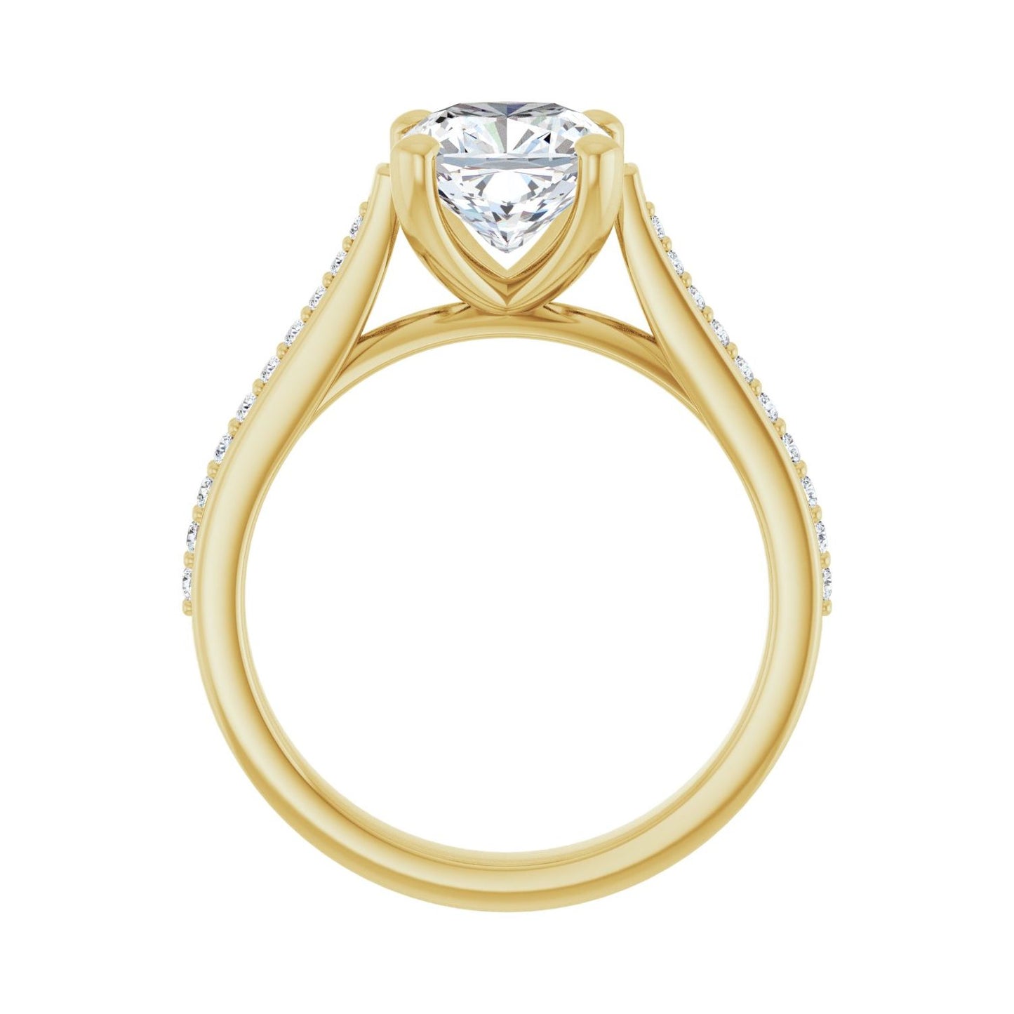 Cushion Engagement Ring | Metal Type=14K Yellow Gold | Center Stone Size=2 CT | Image 2