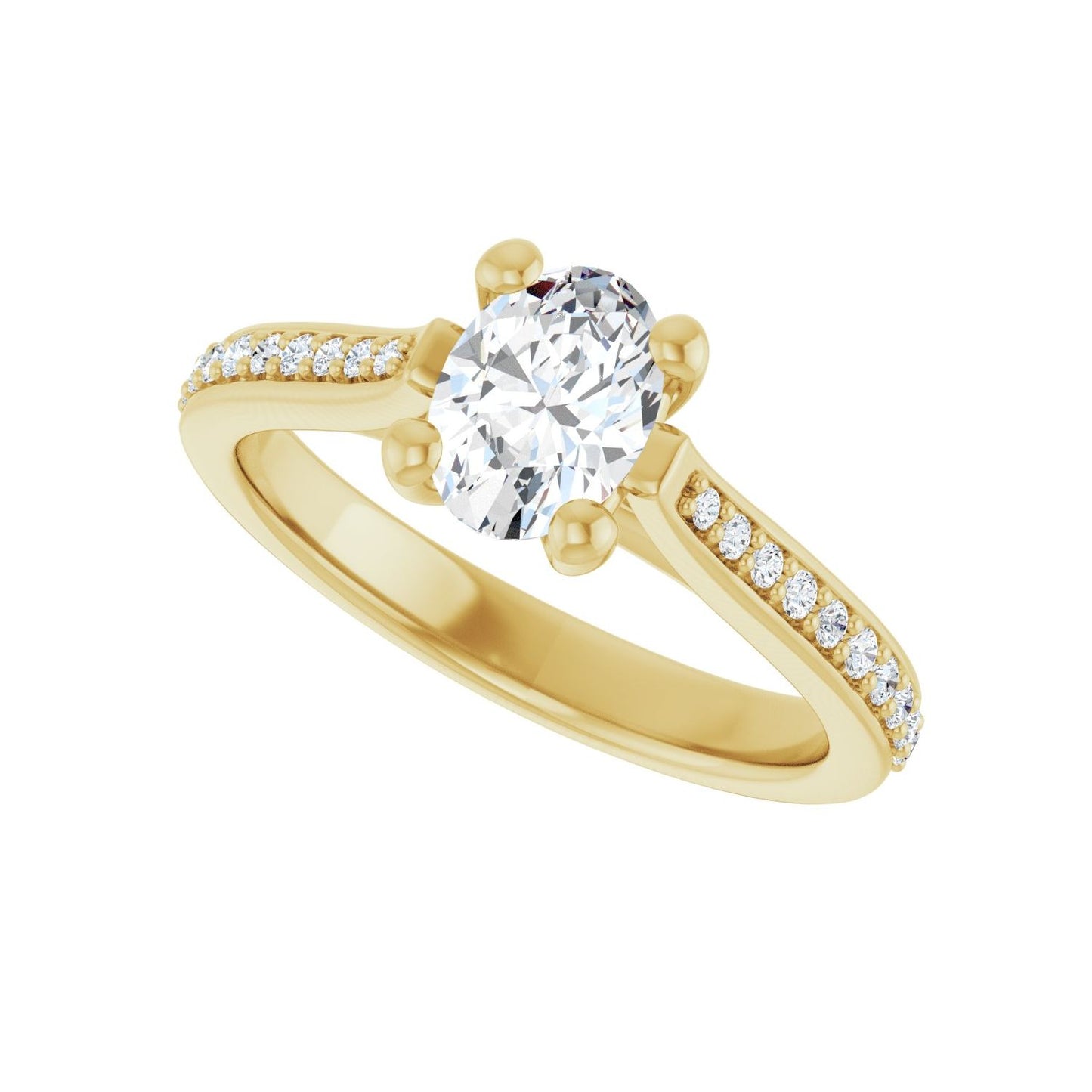 Oval Engagement Ring | Metal Type=14K Yellow Gold | Center Stone Size=1 CT | Image 5