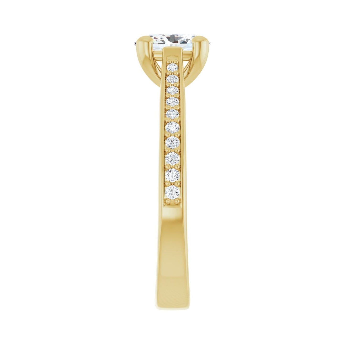 Oval Engagement Ring | Metal Type=14K Yellow Gold | Center Stone Size=1 CT | Image 4