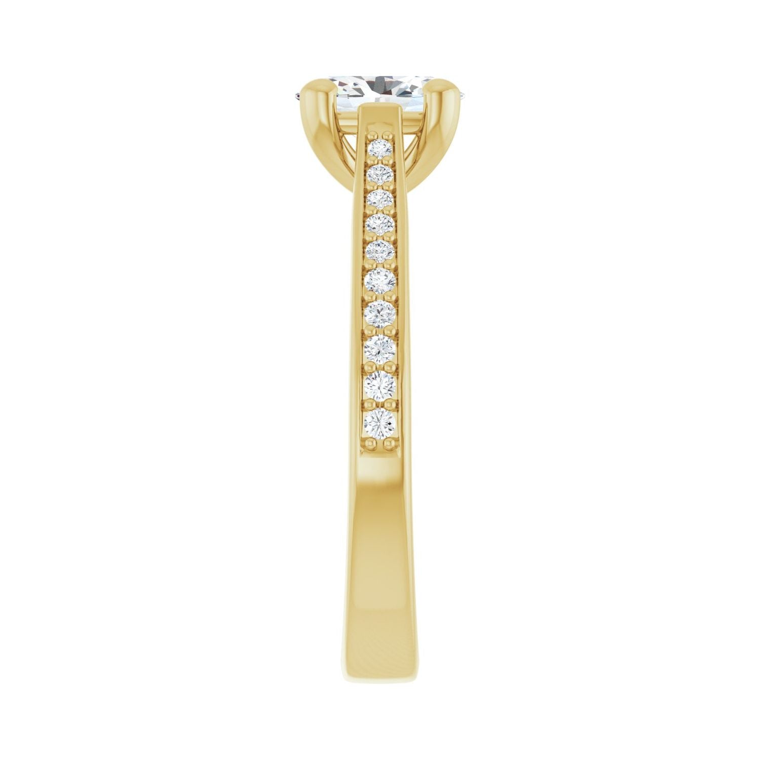 Oval Engagement Ring | Metal Type=14K Yellow Gold | Center Stone Size=1 CT | Image 4