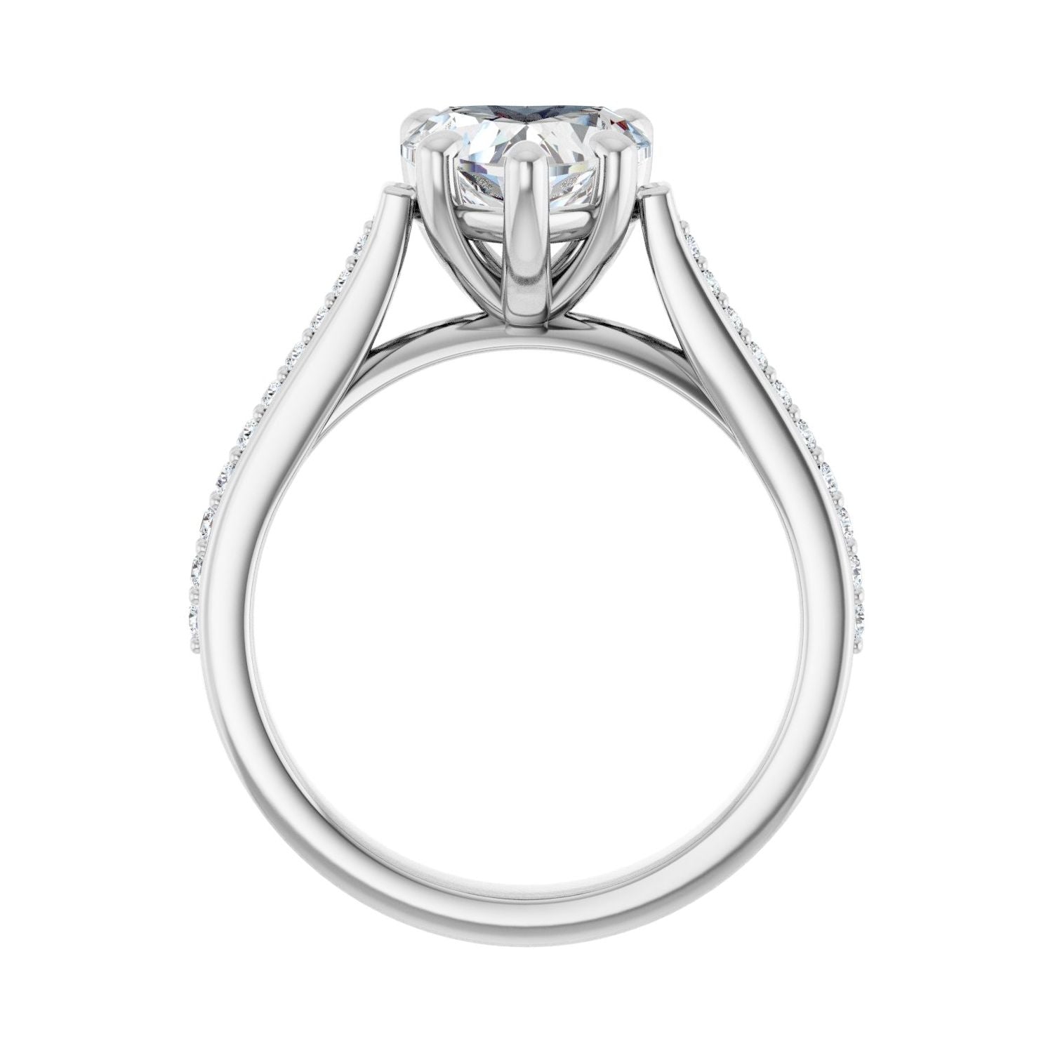 Heart Engagement Ring | Metal Type=14K White Gold | Center Stone Size=1.5 CT | Image 2
