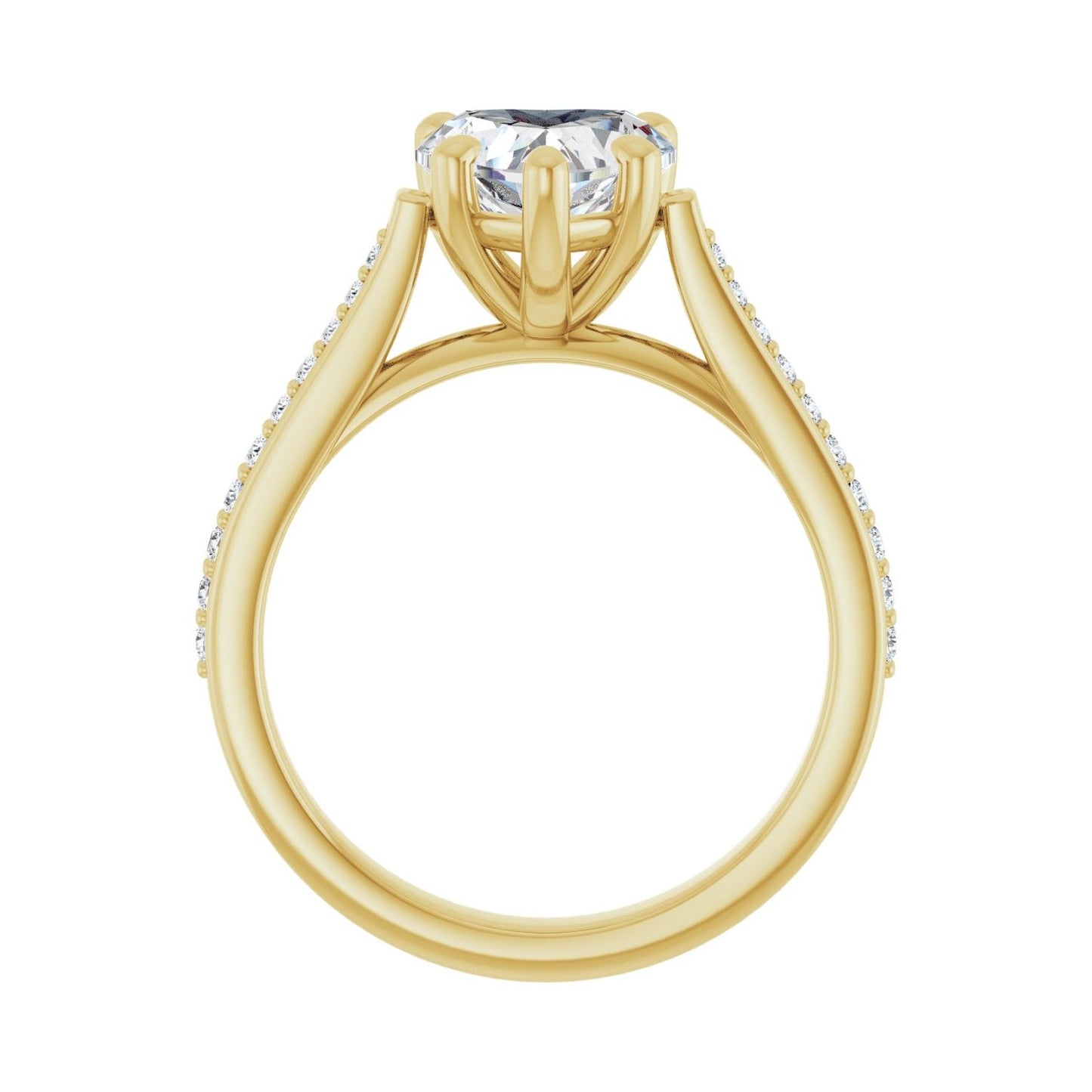 Heart Engagement Ring | Metal Type=14K Yellow Gold | Center Stone Size=1.5 CT | Image 2