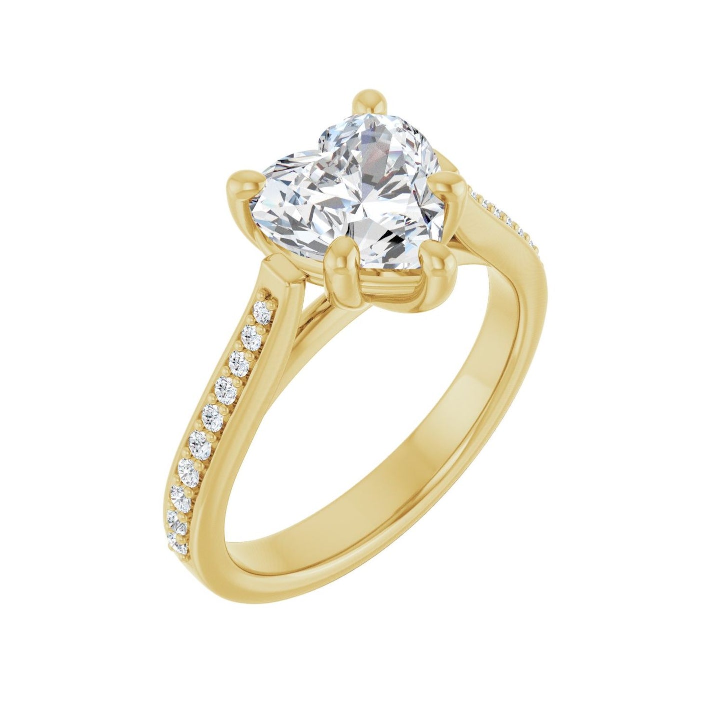 Heart Engagement Ring | Metal Type=14K Yellow Gold | Center Stone Size=1.5 CT | Image 1