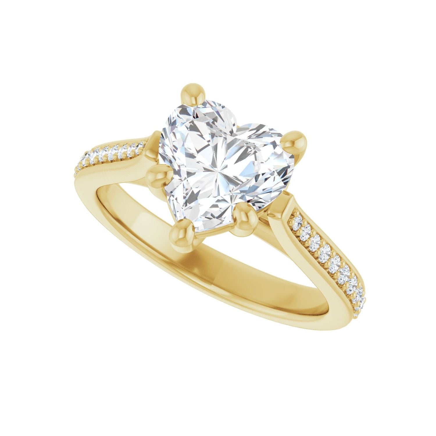 Heart Engagement Ring | Metal Type=14K Yellow Gold | Center Stone Size=1.5 CT | Image 5