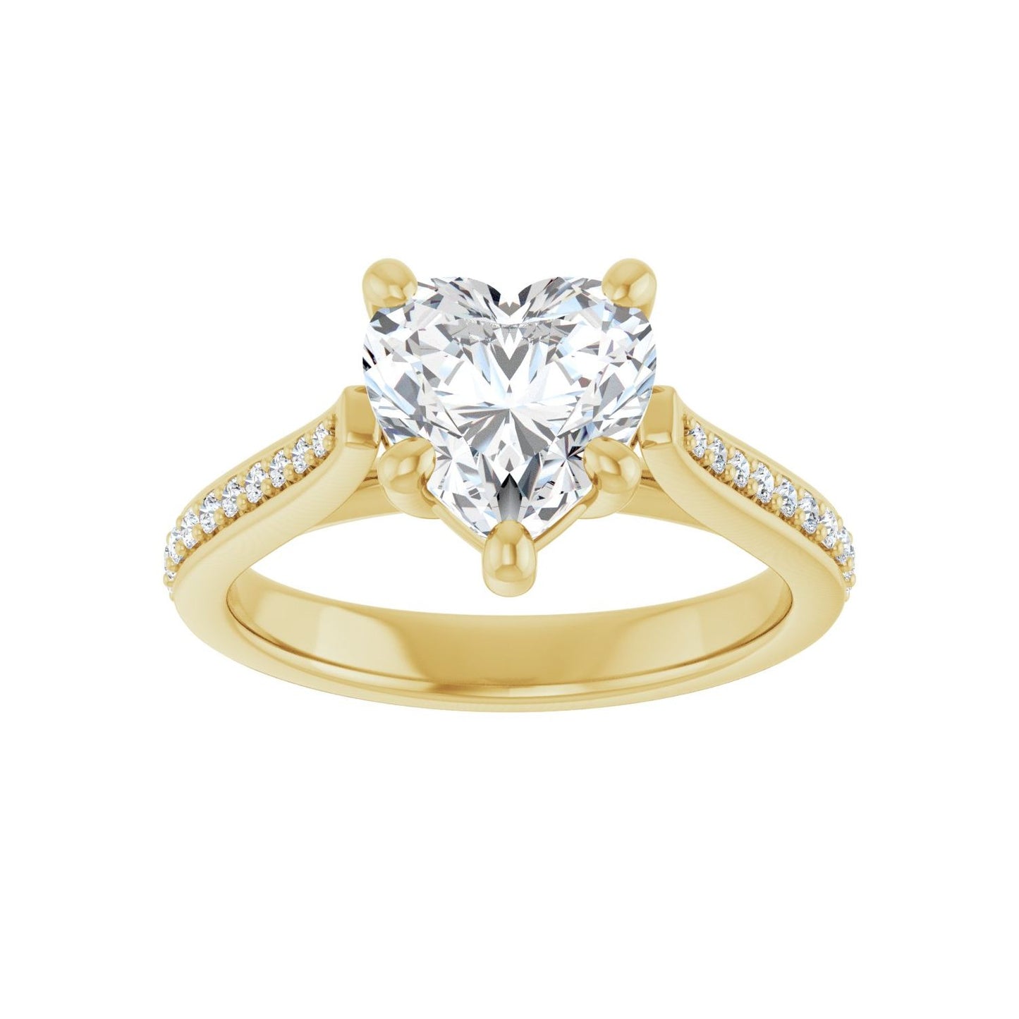 Heart Engagement Ring | Metal Type=14K Yellow Gold | Center Stone Size=1.5 CT | Image 3
