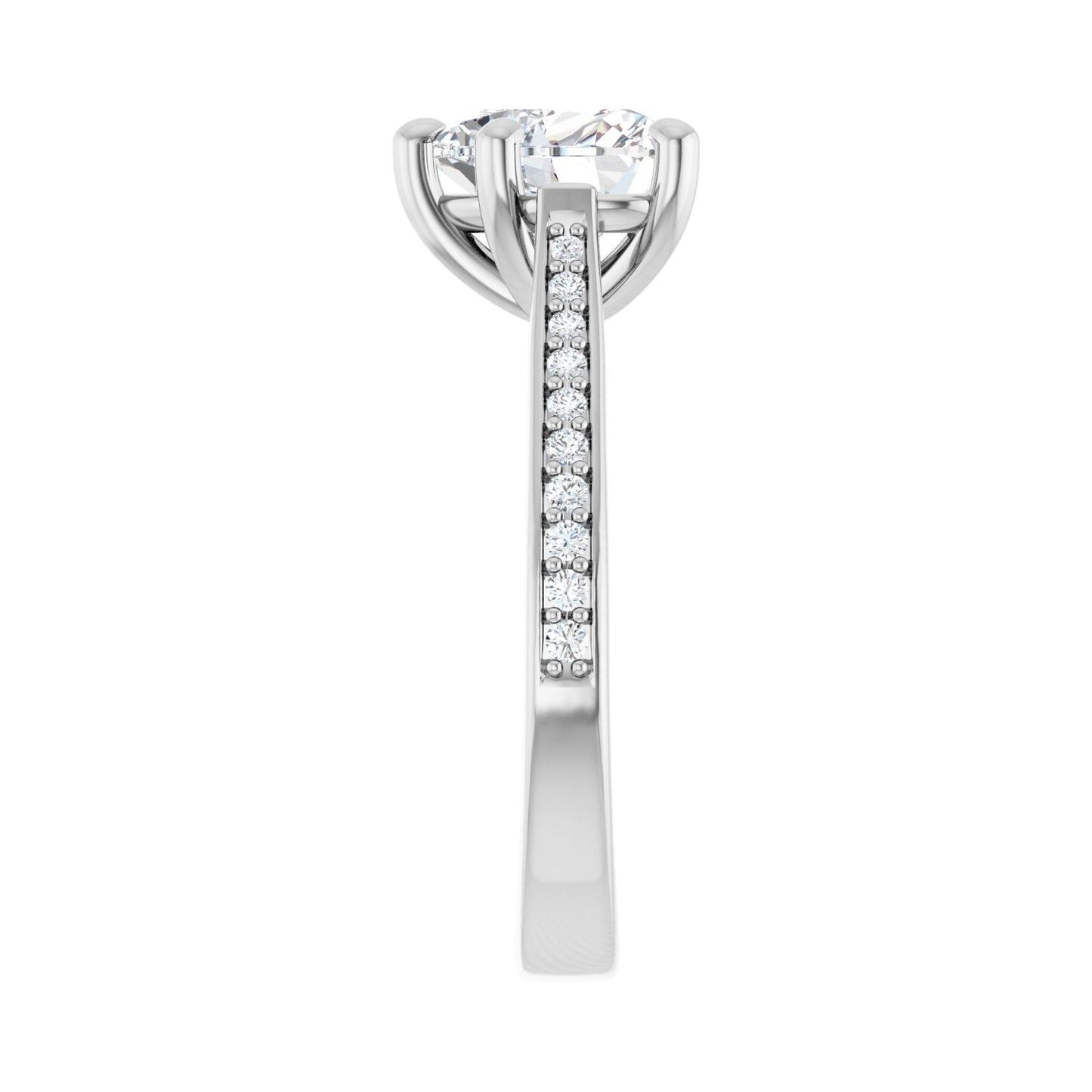 Heart Engagement Ring | Metal Type=14K White Gold | Center Stone Size=1.5 CT | Image 4