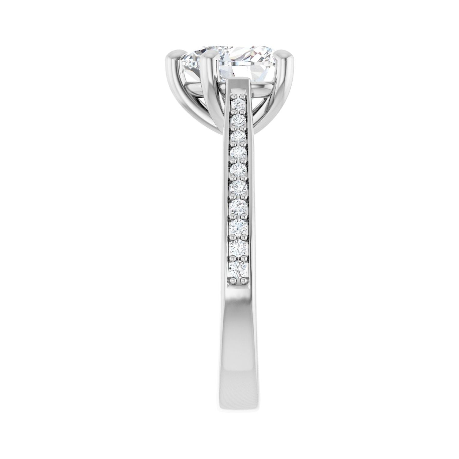 Heart Engagement Ring | Metal Type=14K White Gold | Center Stone Size=1.5 CT | Image 4