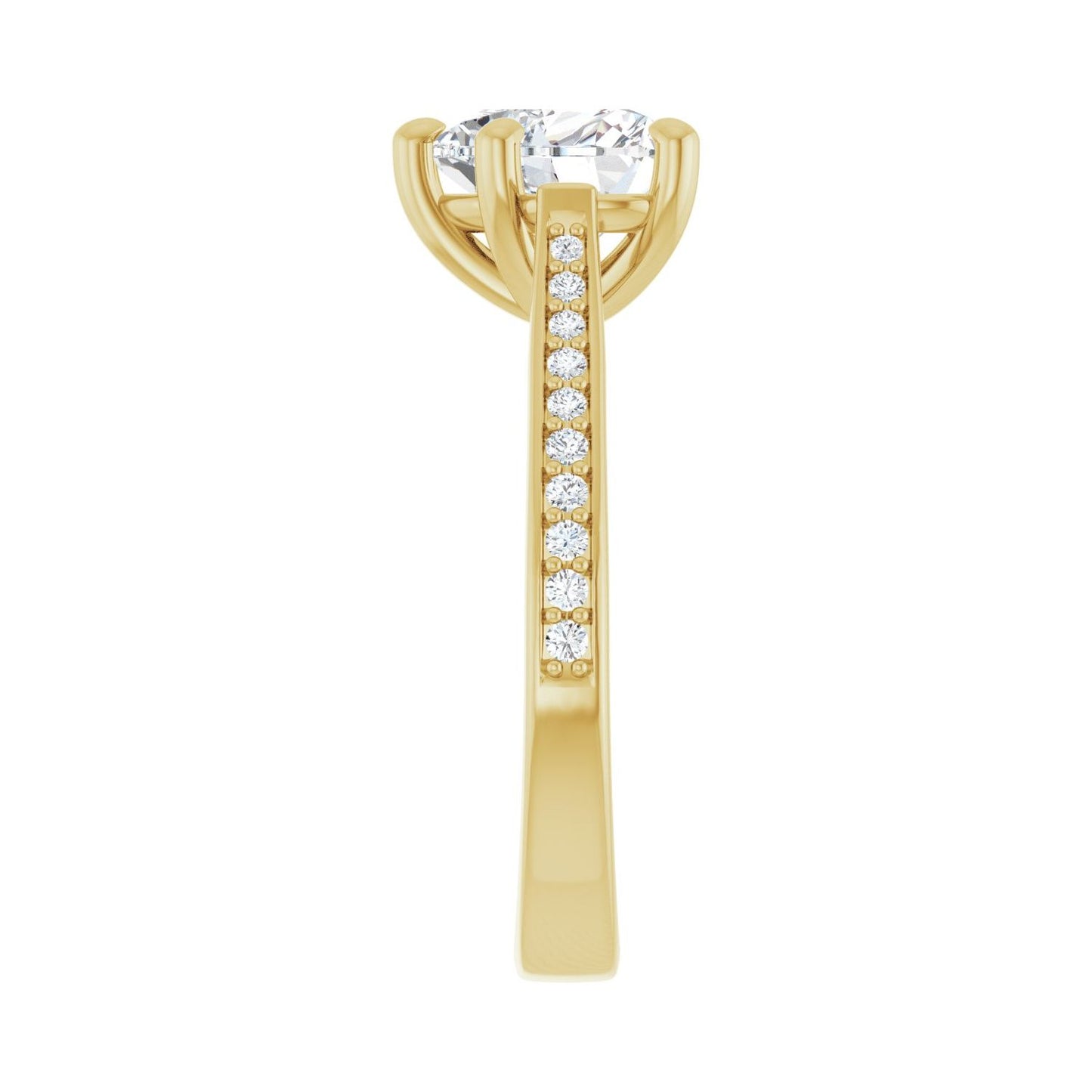 Heart Engagement Ring | Metal Type=14K Yellow Gold | Center Stone Size=1.5 CT | Image 4
