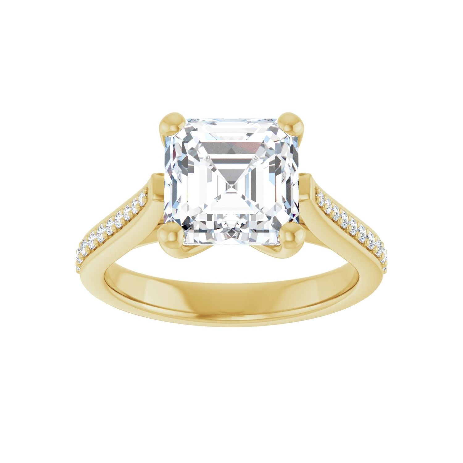 Asscher Engagement Ring | Metal Type=14K Yellow Gold | Center Stone Size=3 CT | Image 3