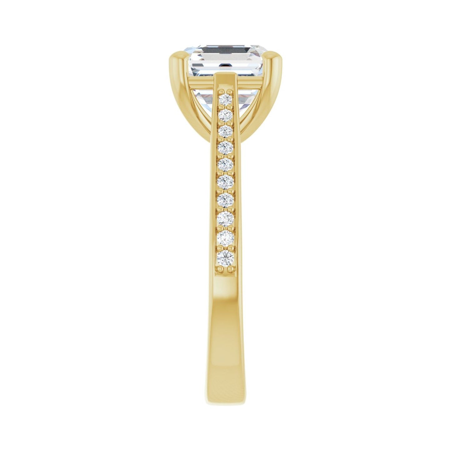 Asscher Engagement Ring | Metal Type=14K Yellow Gold | Center Stone Size=3 CT | Image 4