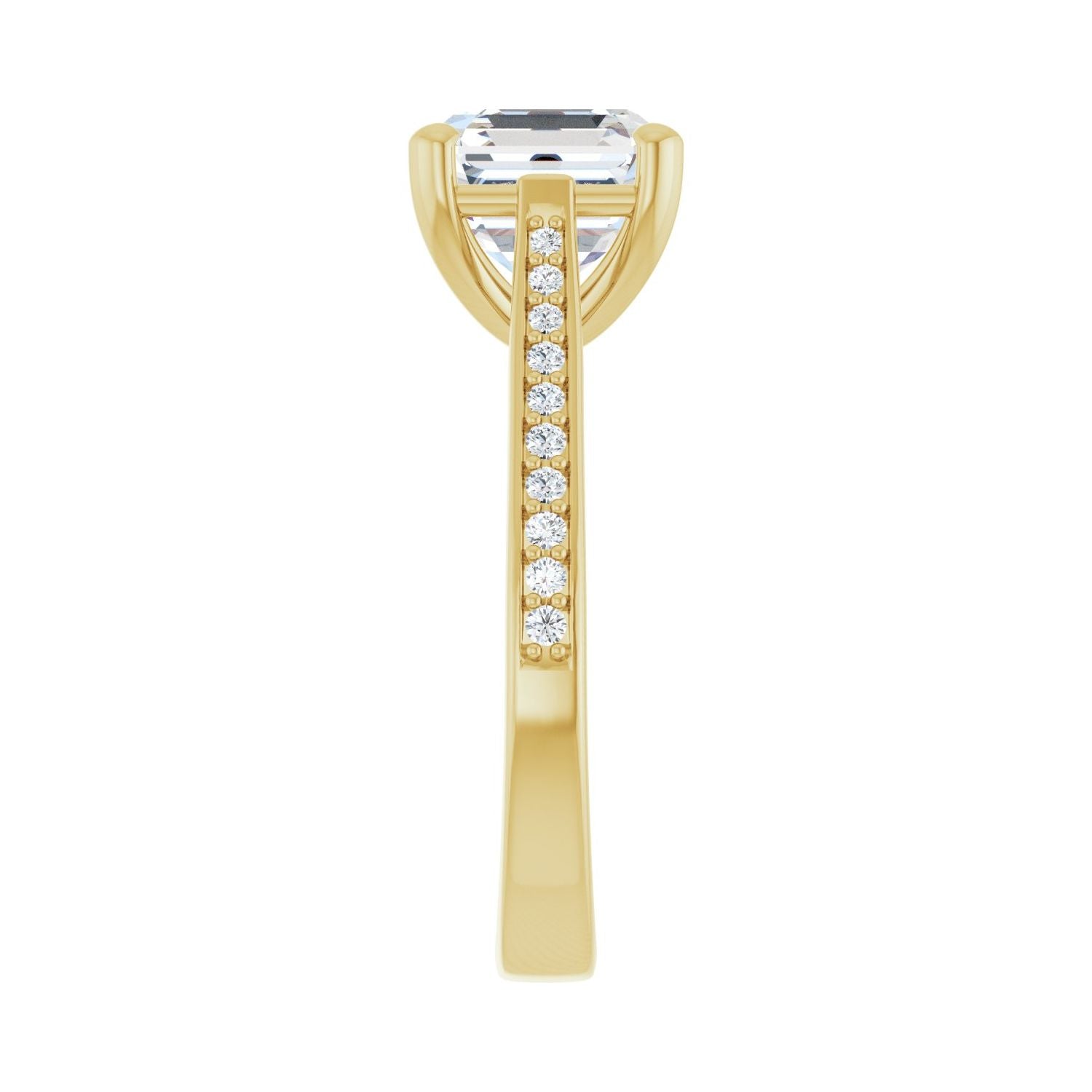 Asscher Engagement Ring | Metal Type=14K Yellow Gold | Center Stone Size=3 CT | Image 4