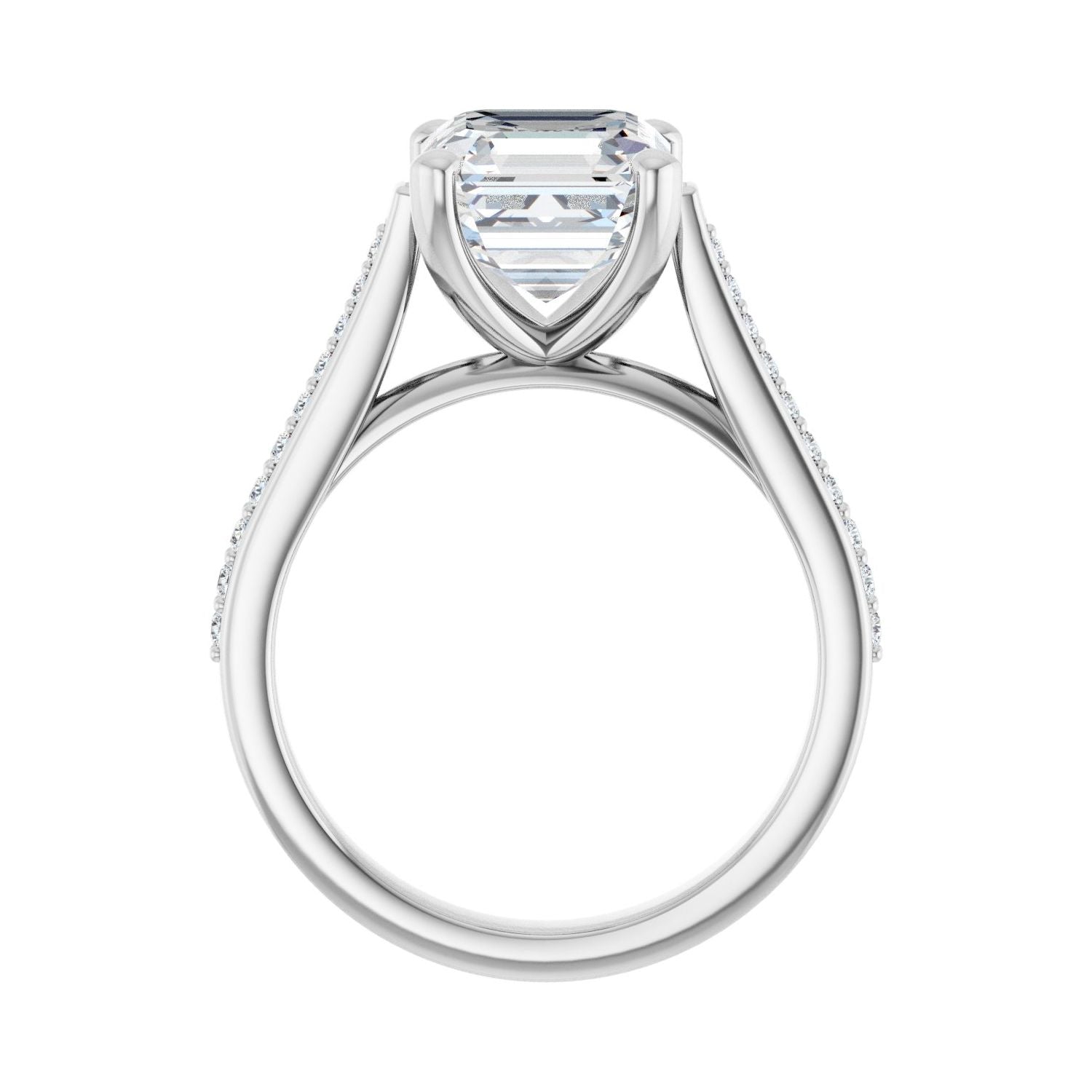 Asscher Engagement Ring | Metal Type=14K White Gold | Center Stone Size=3 CT | Image 2