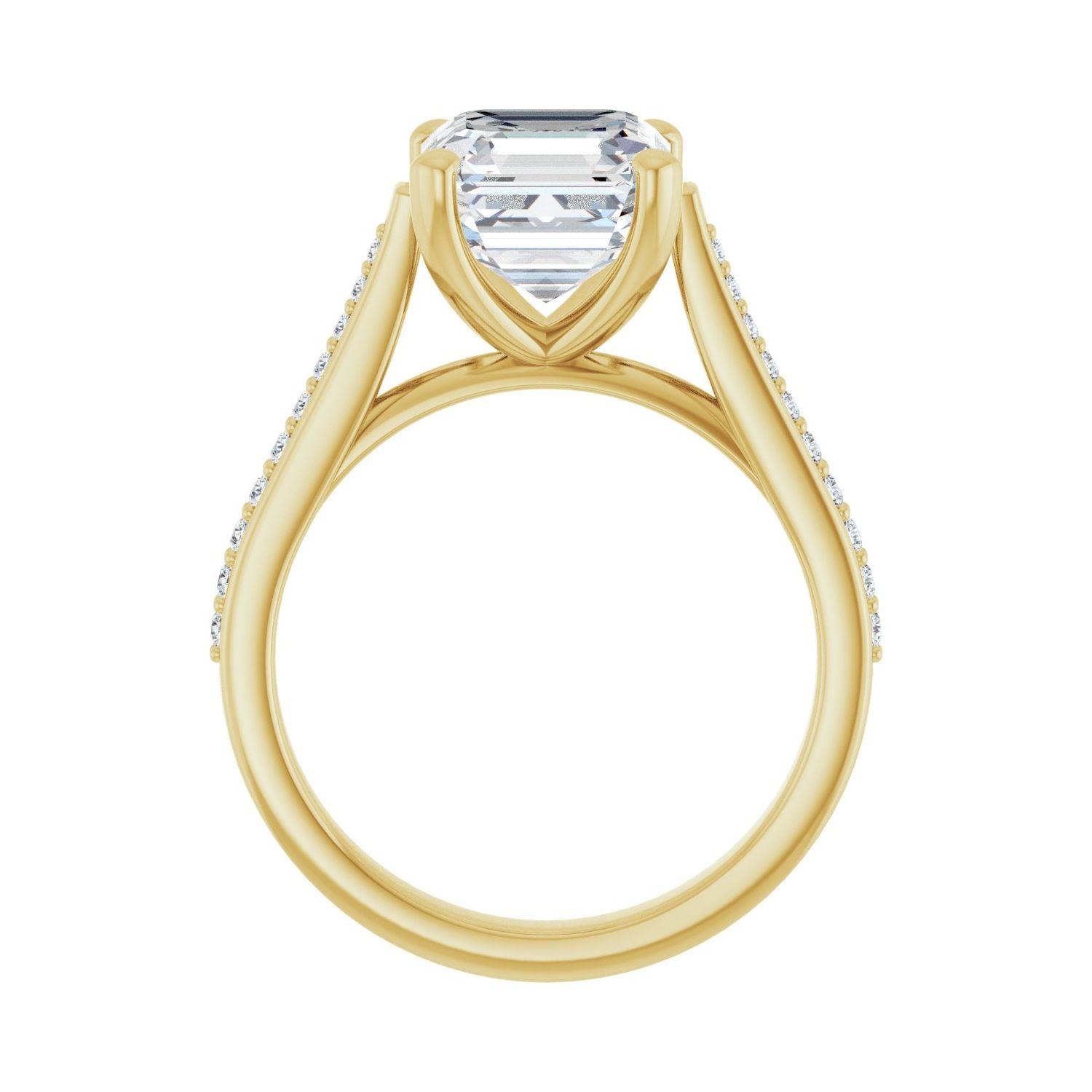 Asscher Engagement Ring | Metal Type=14K Yellow Gold | Center Stone Size=3 CT | Image 2