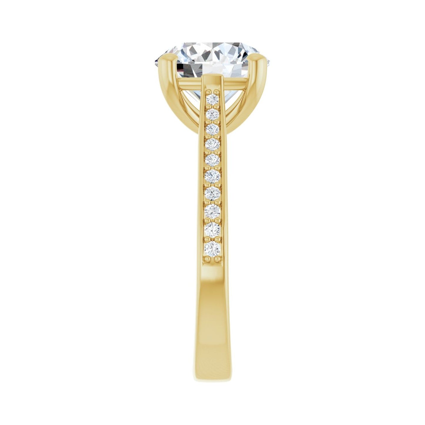 Round Engagement Ring | Metal Type=14K Yellow Gold | Center Stone Size=3 CT | Image 4
