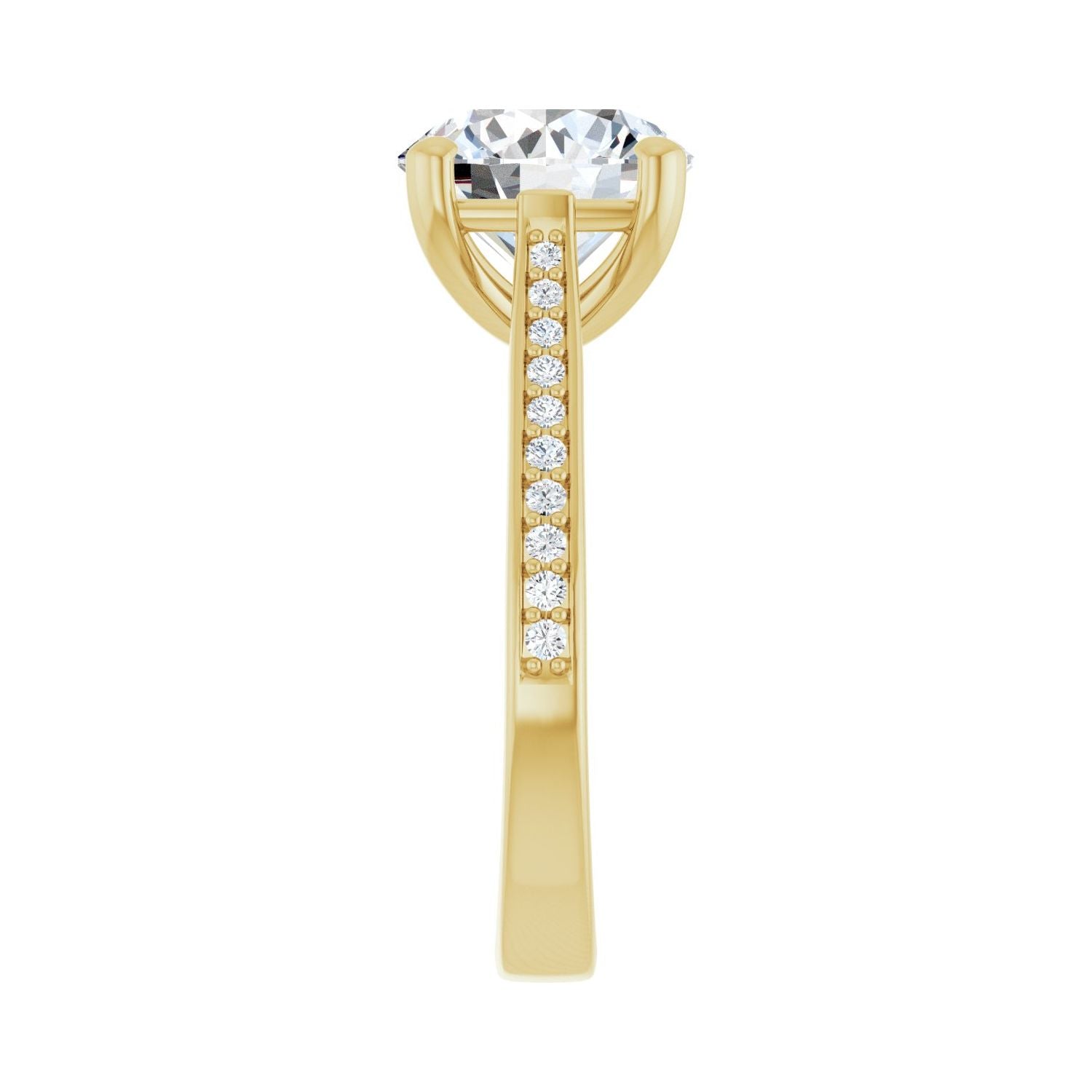 Round Engagement Ring | Metal Type=14K Yellow Gold | Center Stone Size=3 CT | Image 4