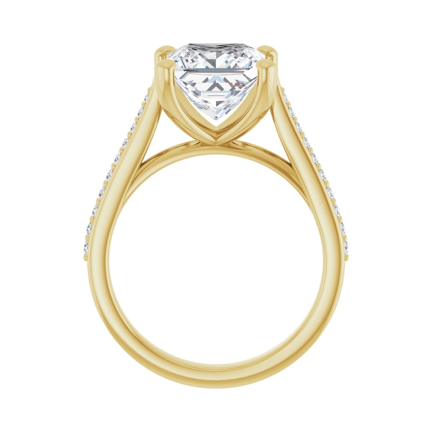 Square Engagement Ring | Metal Type=14K Yellow Gold | Center Stone Size=3 CT | Image 2