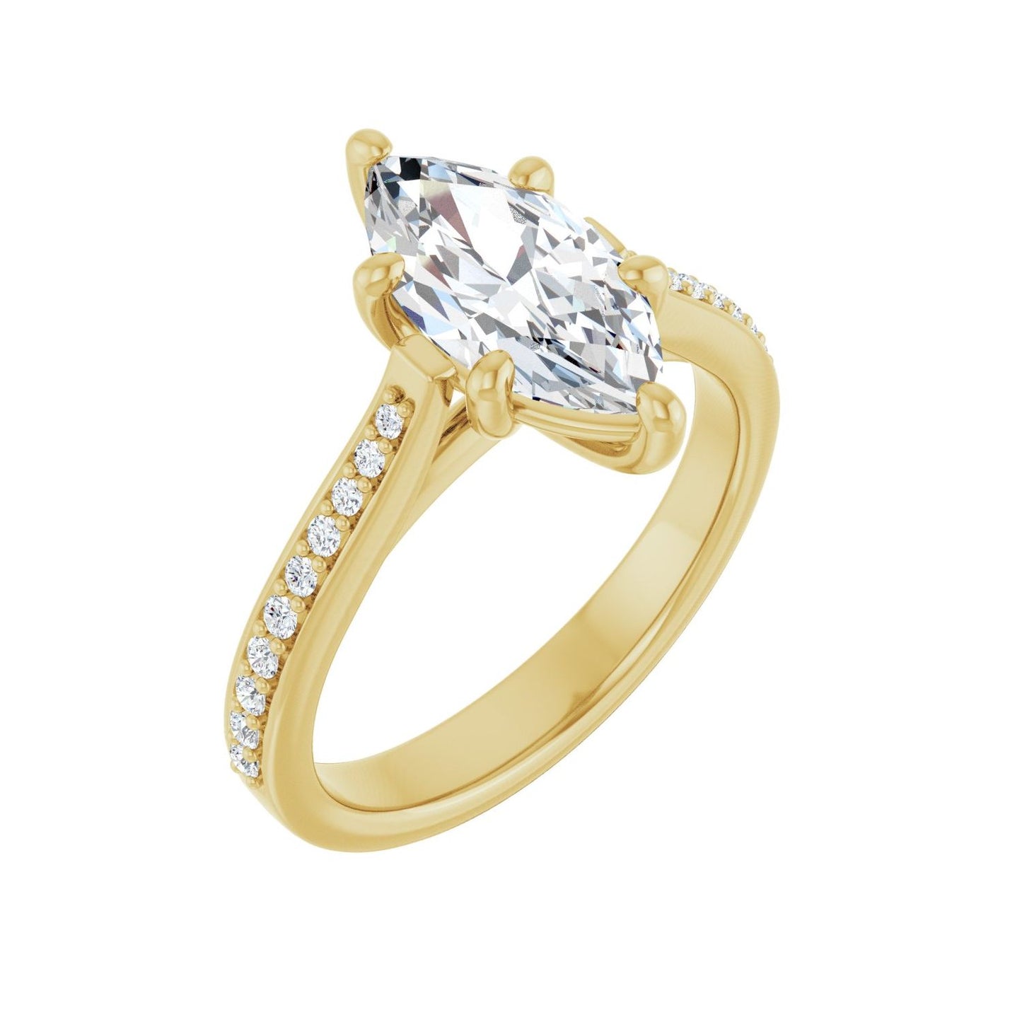 Marquise Engagement Ring | Metal Type=14K Yellow Gold | Center Stone Size=1.5 CT | Image 1