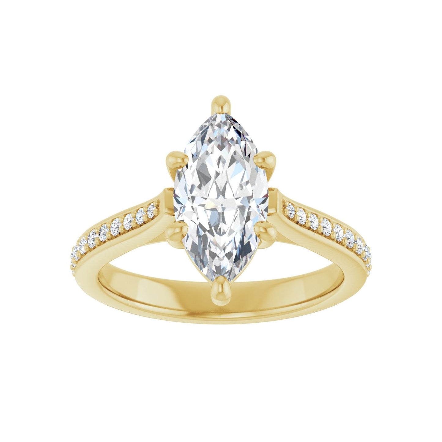Marquise Engagement Ring | Metal Type=14K Yellow Gold | Center Stone Size=1.5 CT | Image 3
