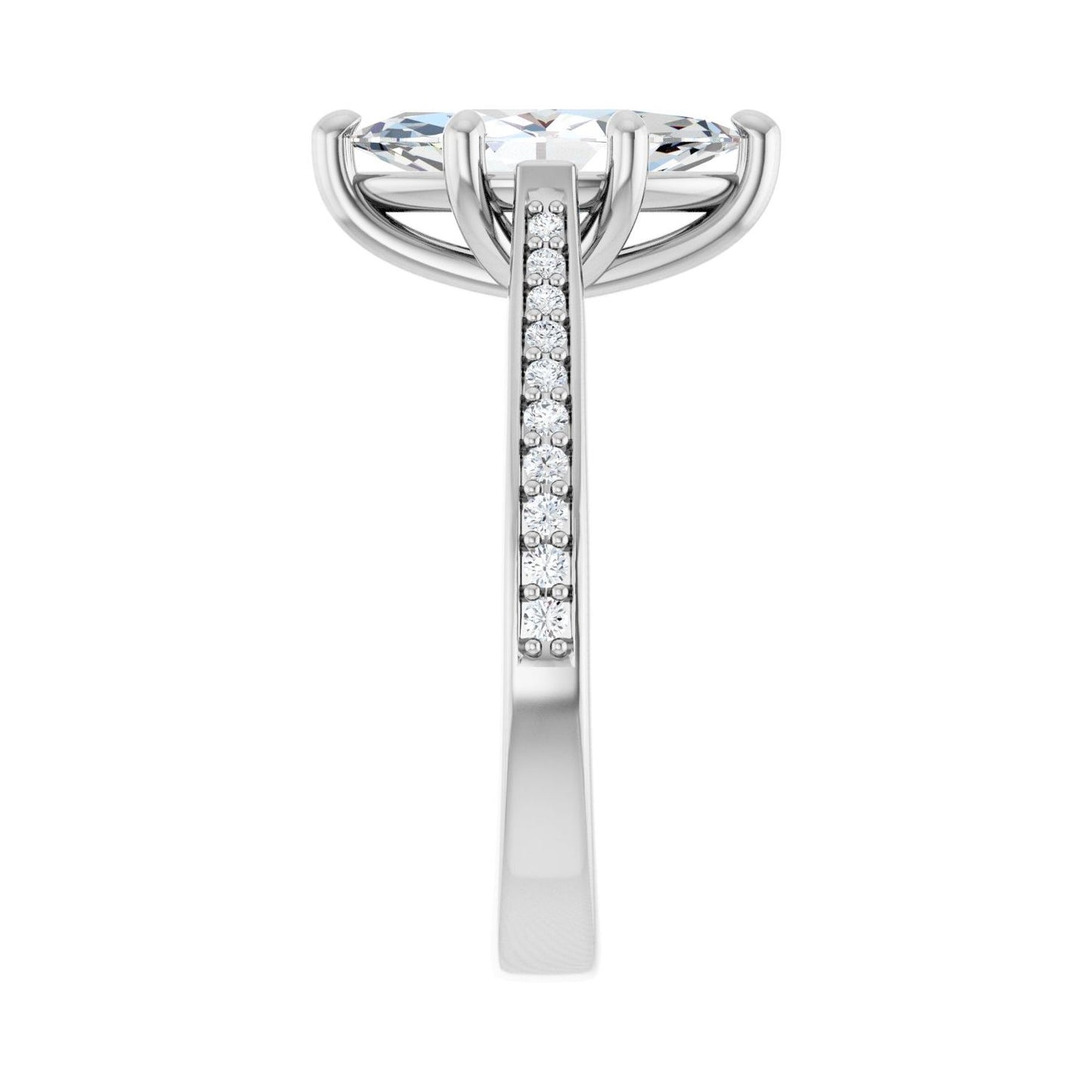 Marquise Engagement Ring | Metal Type=14K White Gold | Center Stone Size=1.5 CT | Image 4