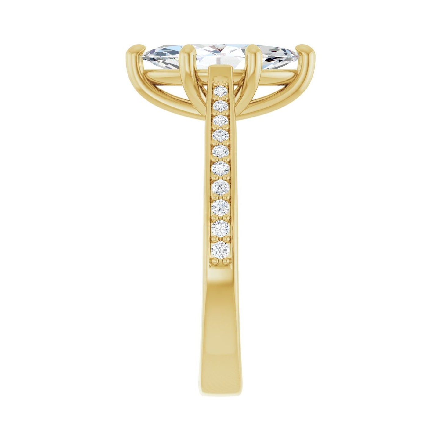 Marquise Engagement Ring | Metal Type=14K Yellow Gold | Center Stone Size=1.5 CT | Image 4