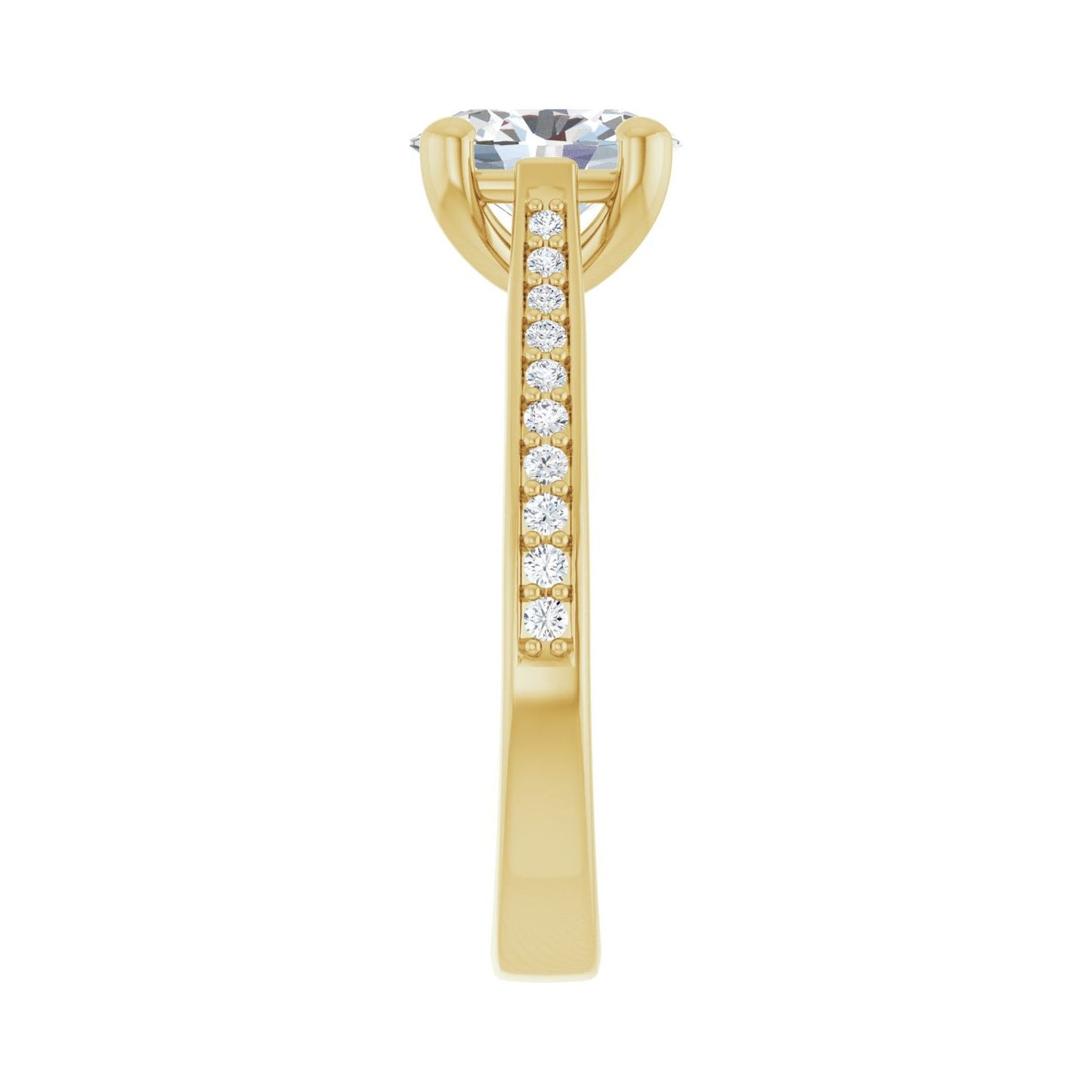 Oval Engagement Ring | Metal Type=14K Yellow Gold | Center Stone Size=1.5 CT | Image 4