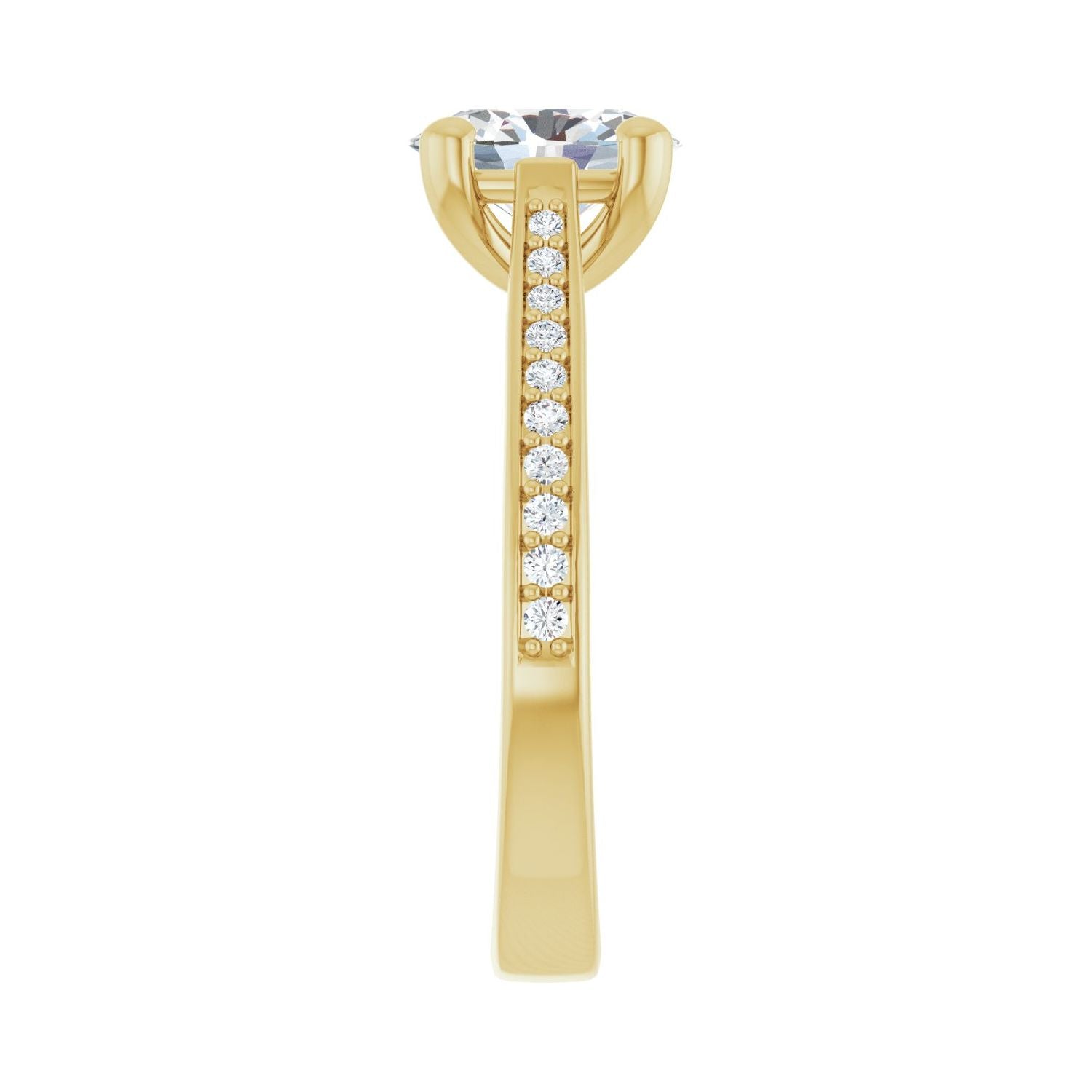 Oval Engagement Ring | Metal Type=14K Yellow Gold | Center Stone Size=1.5 CT | Image 4