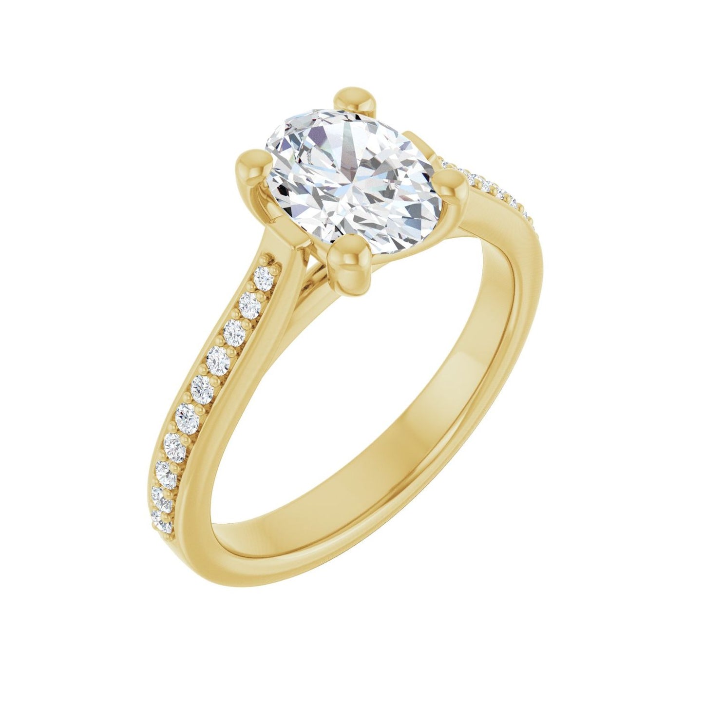 Oval Engagement Ring | Metal Type=14K Yellow Gold | Center Stone Size=1.5 CT | Image 1