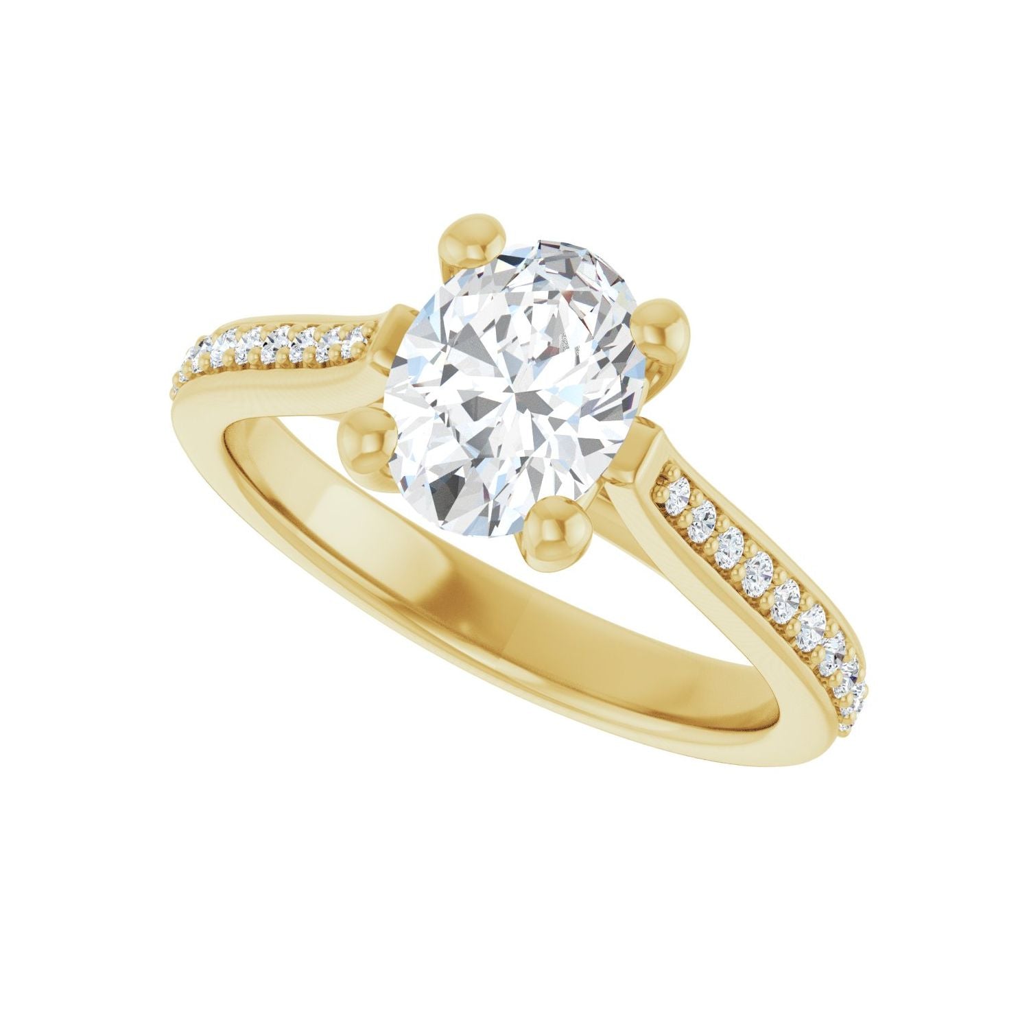 Oval Engagement Ring | Metal Type=14K Yellow Gold | Center Stone Size=1.5 CT | Image 5