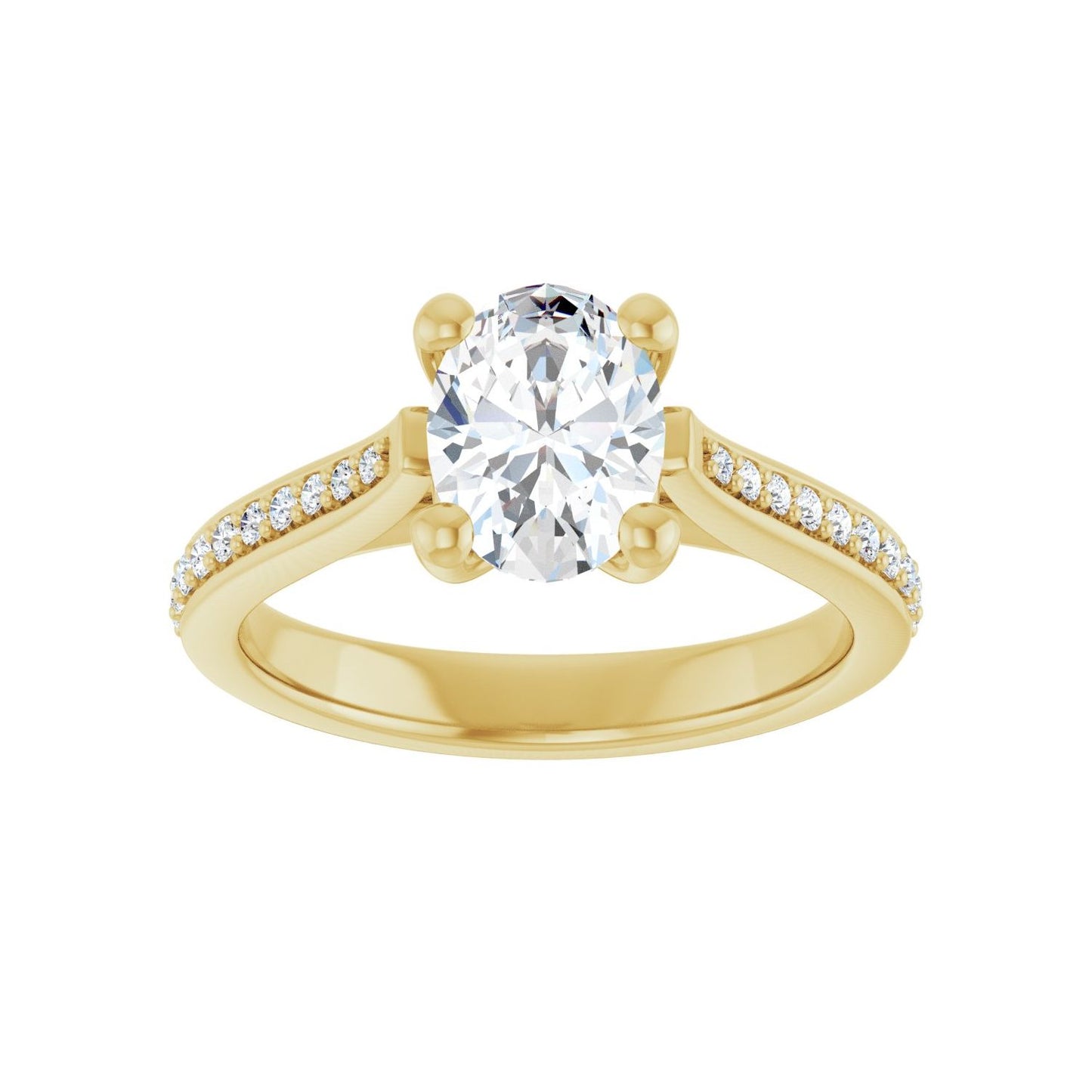 Oval Engagement Ring | Metal Type=14K Yellow Gold | Center Stone Size=1.5 CT | Image 3