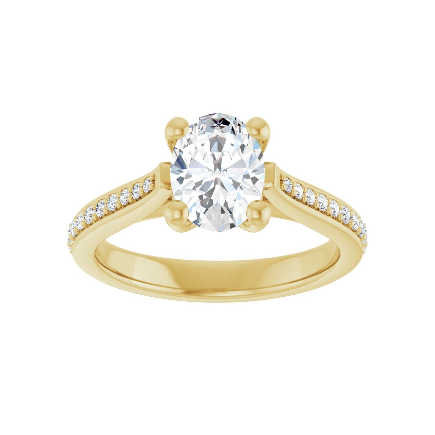 Oval Engagement Ring | Metal Type=14K Yellow Gold | Center Stone Size=1.5 CT | Image 3