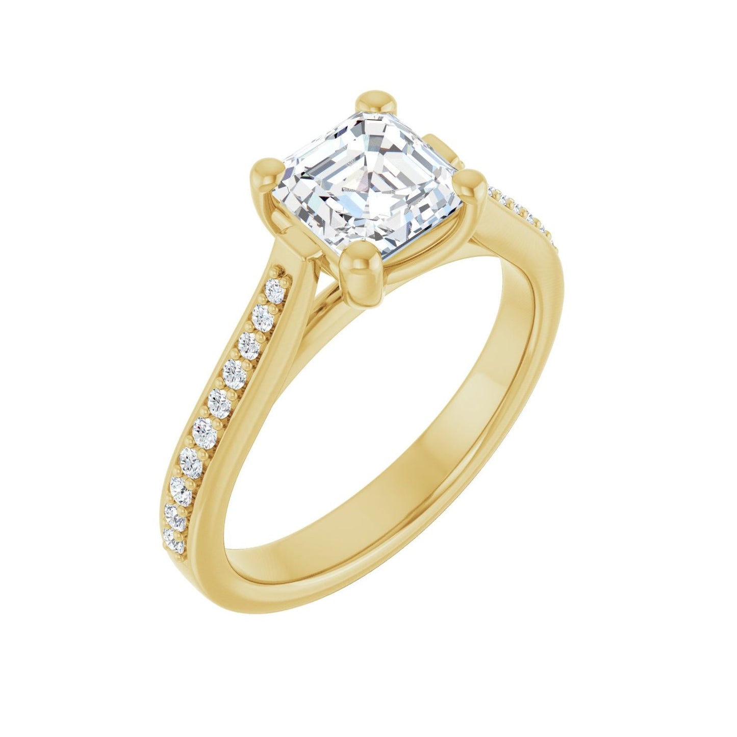 Asscher Engagement Ring | Metal Type=14K Yellow Gold | Center Stone Size=1 CT | Image 1