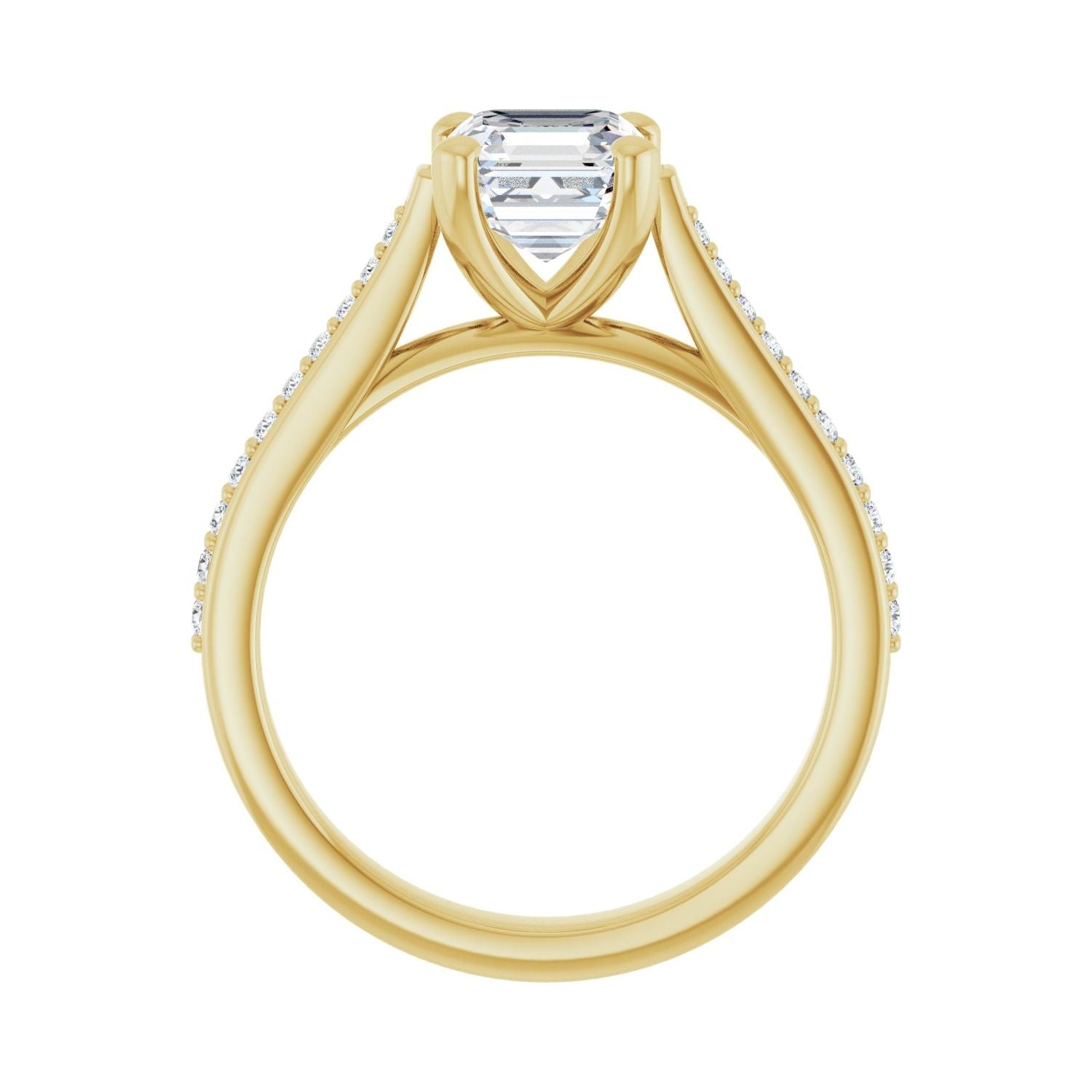 Asscher Engagement Ring | Metal Type=14K Yellow Gold | Center Stone Size=1 CT | Image 2