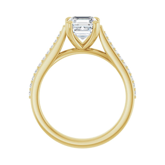 Asscher Engagement Ring | Metal Type=14K Yellow Gold | Center Stone Size=1 CT | Image 2