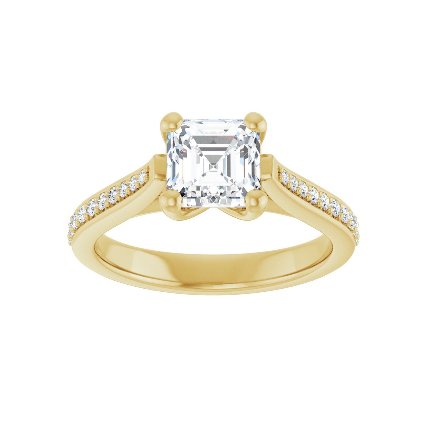 Asscher Engagement Ring | Metal Type=14K Yellow Gold | Center Stone Size=1 CT | Image 3