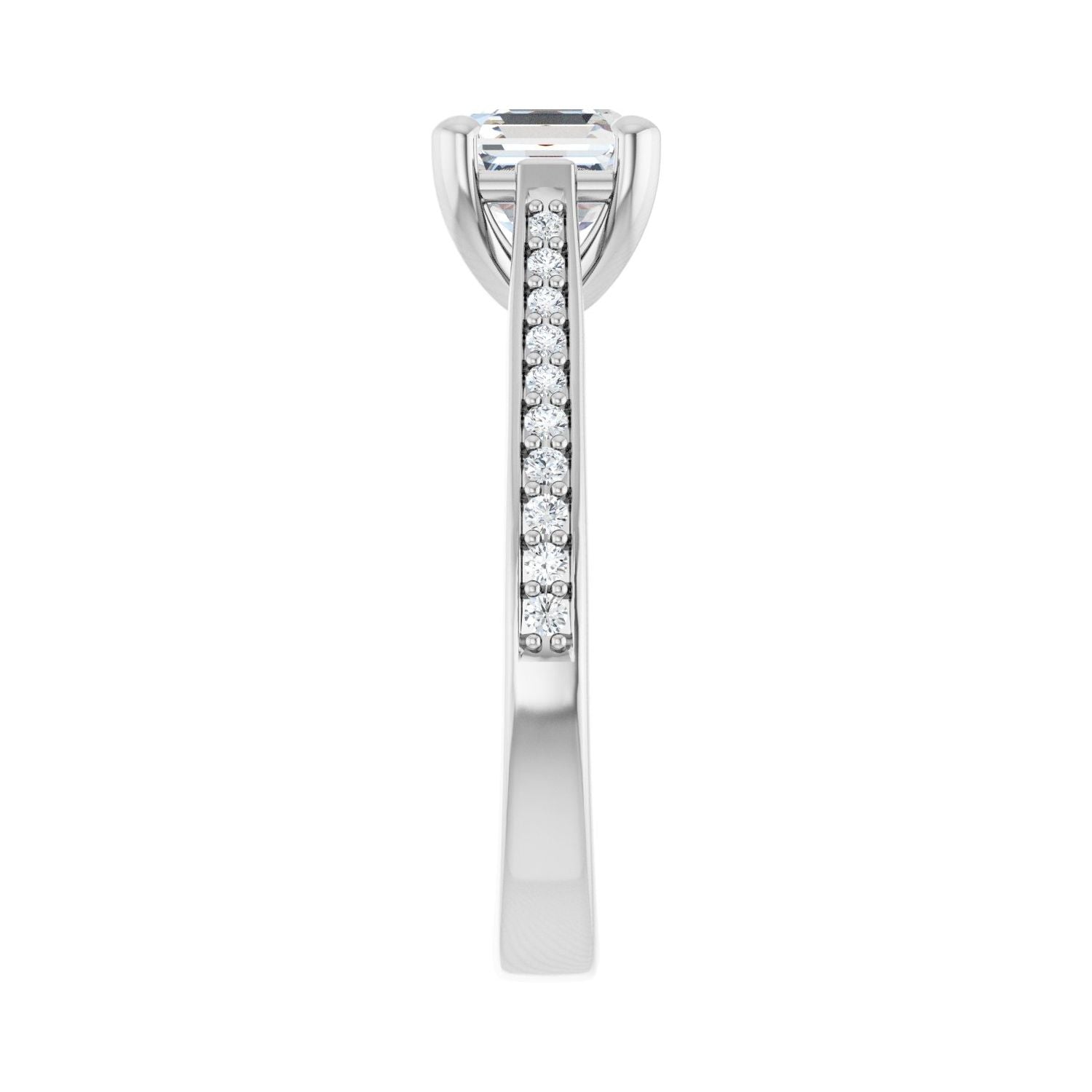 Asscher Engagement Ring | Metal Type=14K White Gold | Center Stone Size=1 CT | Image 4