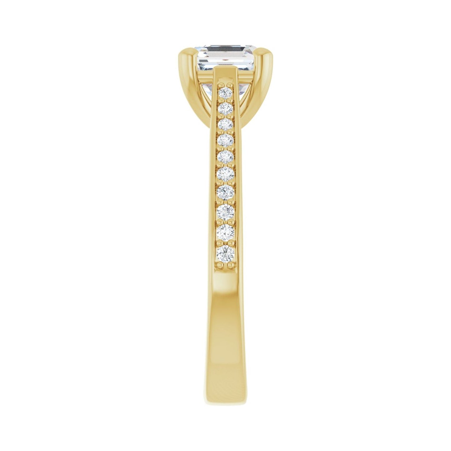 Asscher Engagement Ring | Metal Type=14K Yellow Gold | Center Stone Size=1 CT | Image 4
