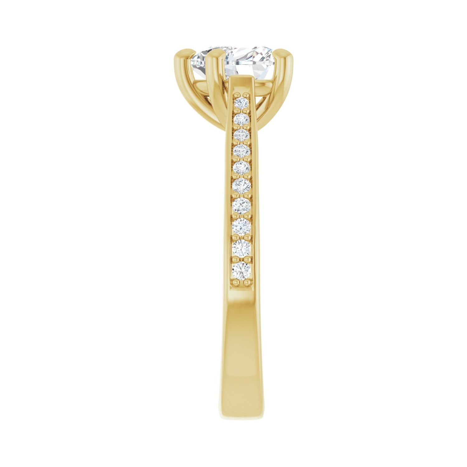 Heart Engagement Ring | Metal Type=14K Yellow Gold | Center Stone Size=1 CT | Image 4