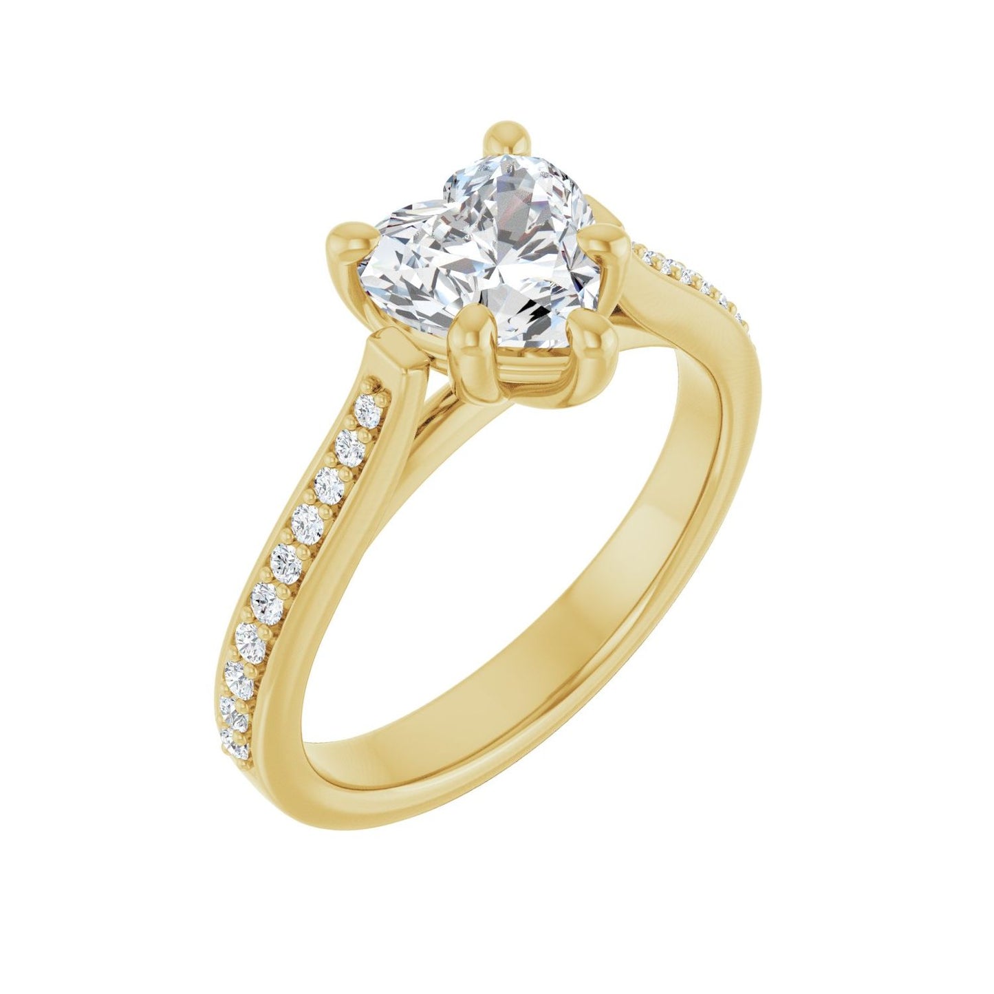 Heart Engagement Ring | Metal Type=14K Yellow Gold | Center Stone Size=1 CT | Image 1