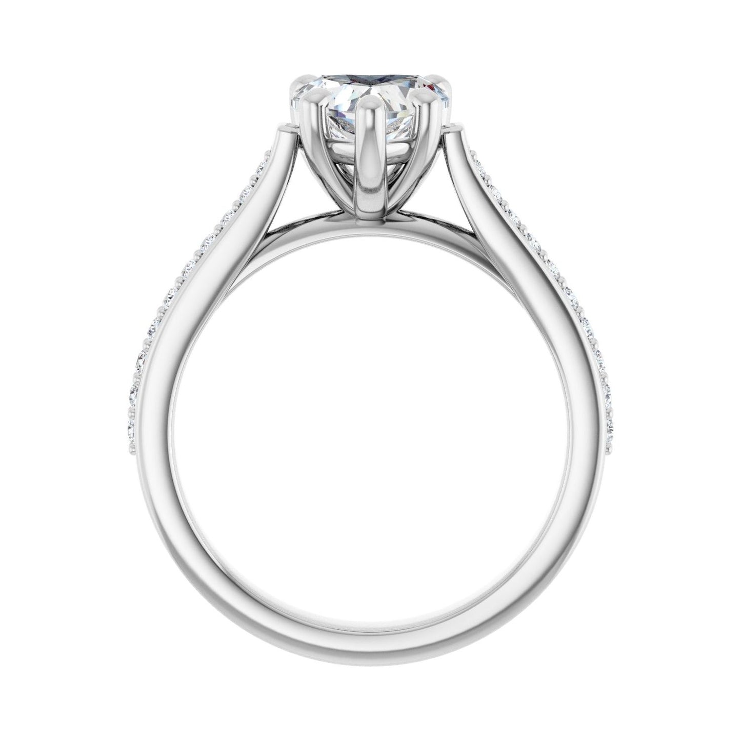 Heart Engagement Ring | Metal Type=14K White Gold | Center Stone Size=1 CT | Image 2
