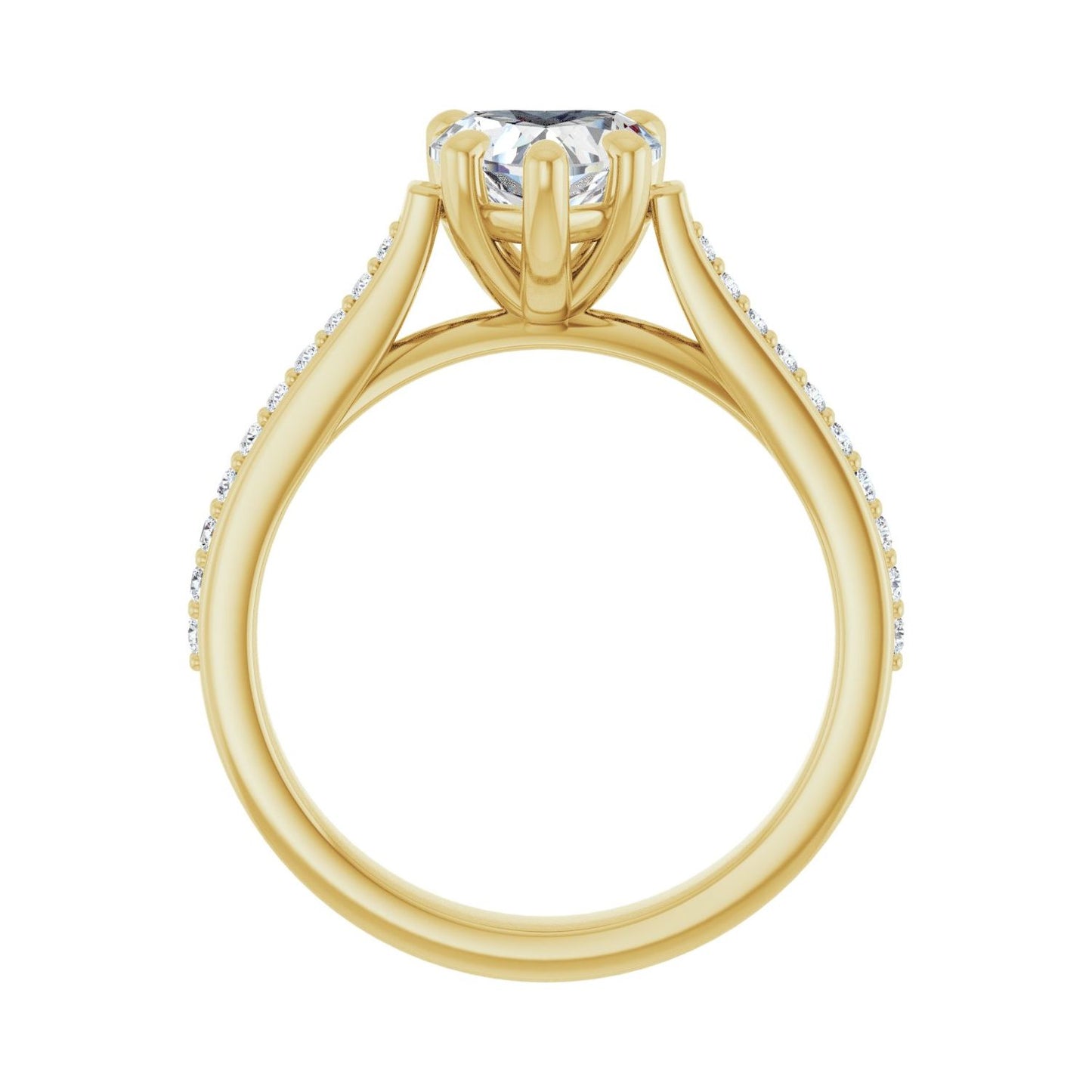 Heart Engagement Ring | Metal Type=14K Yellow Gold | Center Stone Size=1 CT | Image 2