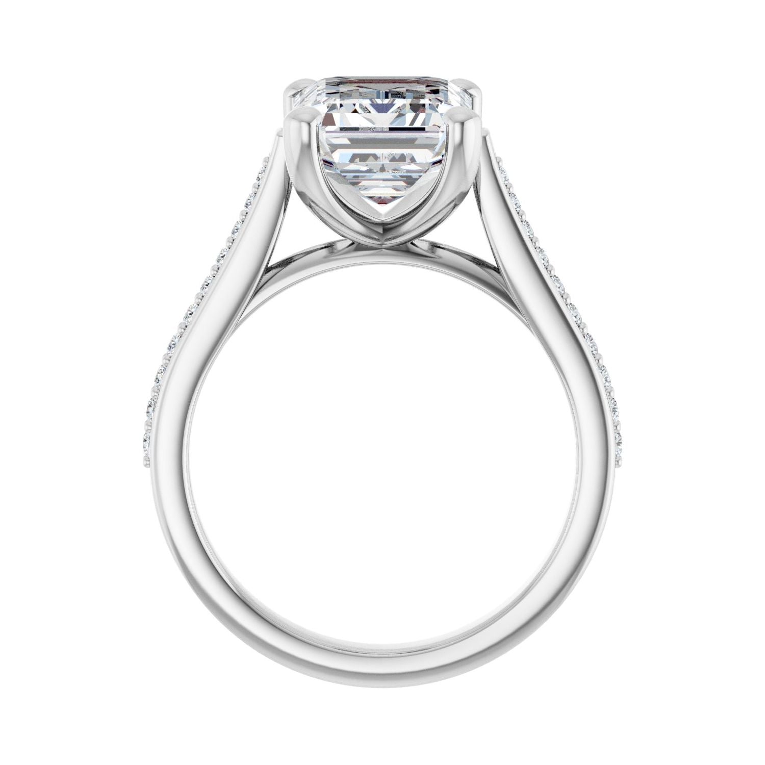 Emerald Engagement Ring | Metal Type=14K White Gold | Center Stone Size=3 CT | Image 2