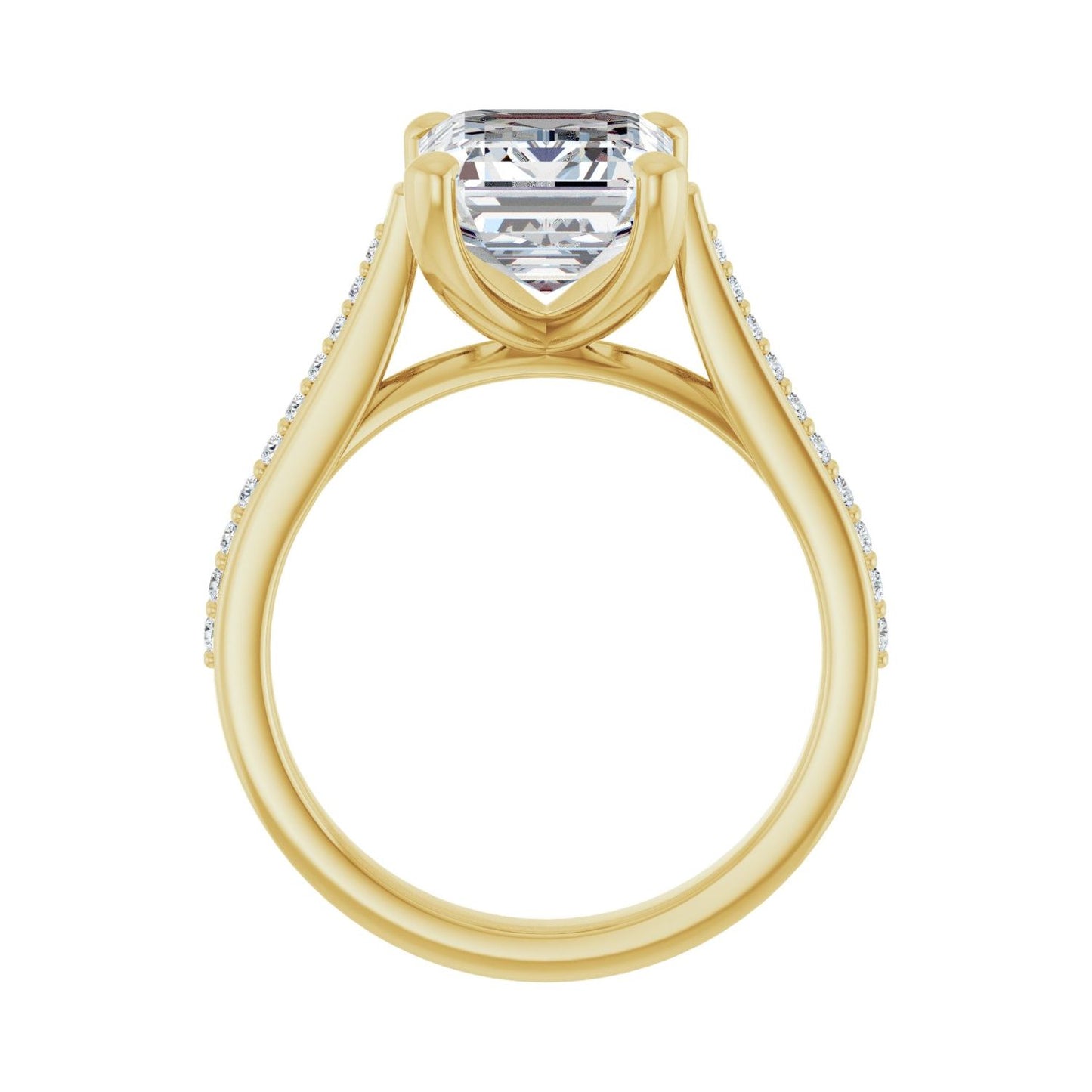 Emerald Engagement Ring | Metal Type=14K Yellow Gold | Center Stone Size=3 CT | Image 2