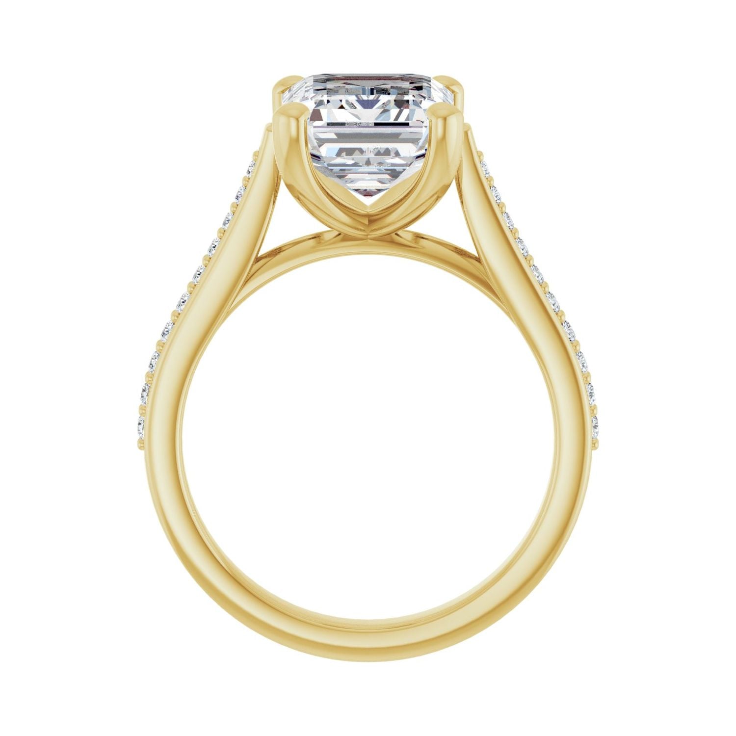 Emerald Engagement Ring | Metal Type=14K Yellow Gold | Center Stone Size=3 CT | Image 2